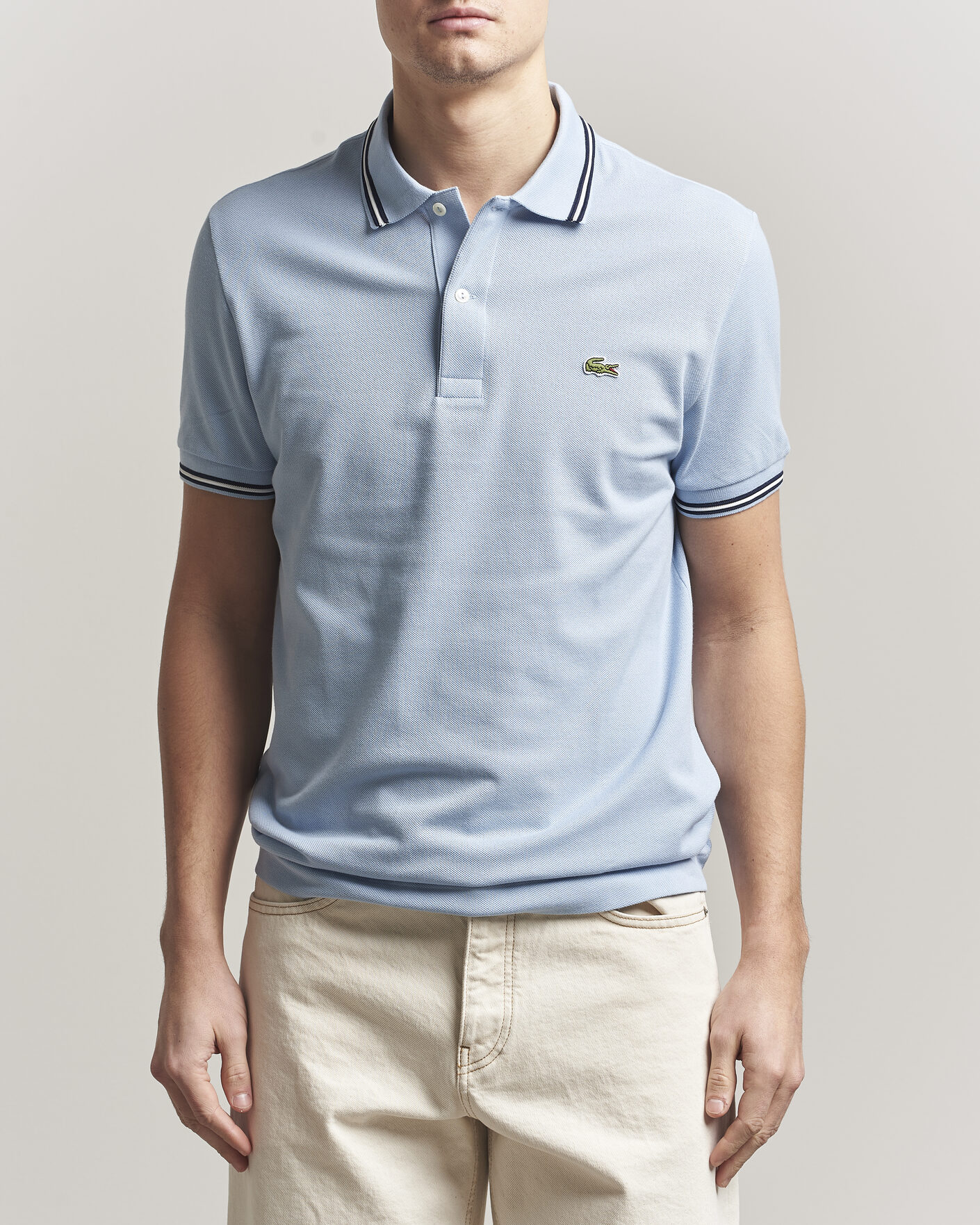 Herre | Pikéer | Lacoste | Original Tipped Polo Piké Chambray