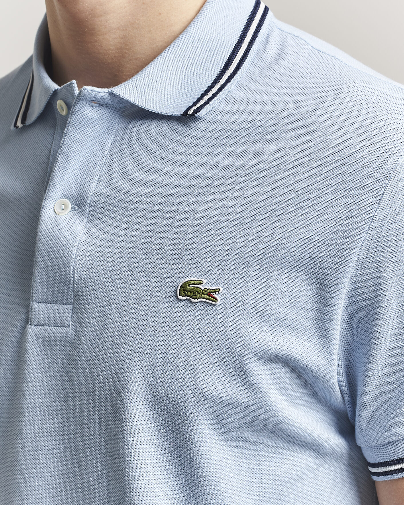 Herre | Pikéer | Lacoste | Original Tipped Polo Piké Chambray