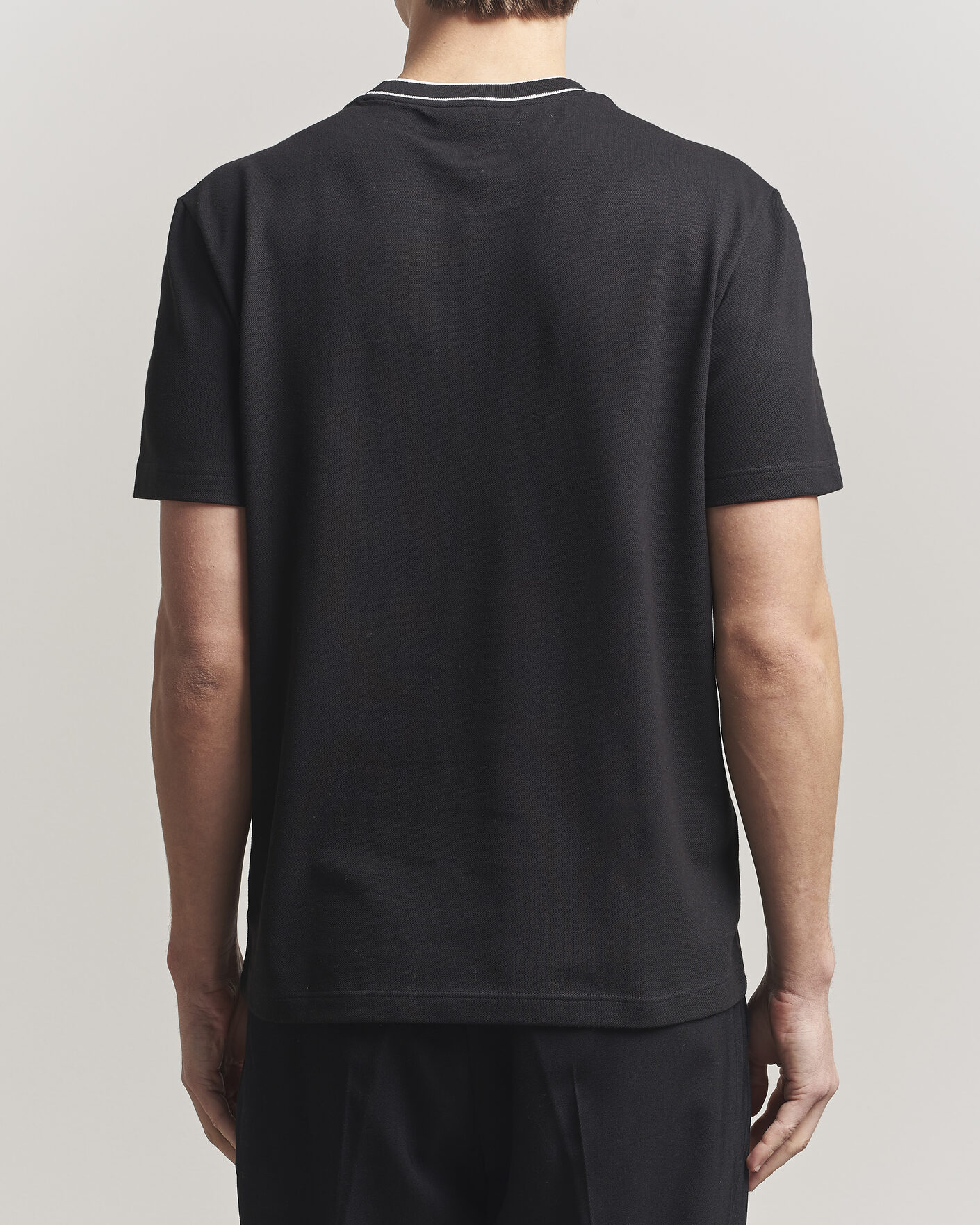 Herre | T-Shirts | Lacoste | Contrast Rib Piqué T-Shirt Black