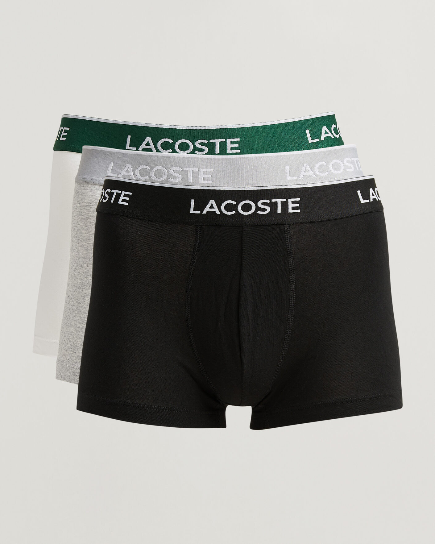Herre | Undertøy | Lacoste | 3-Pack Stretch Cotton Trunks Black/White/Grey