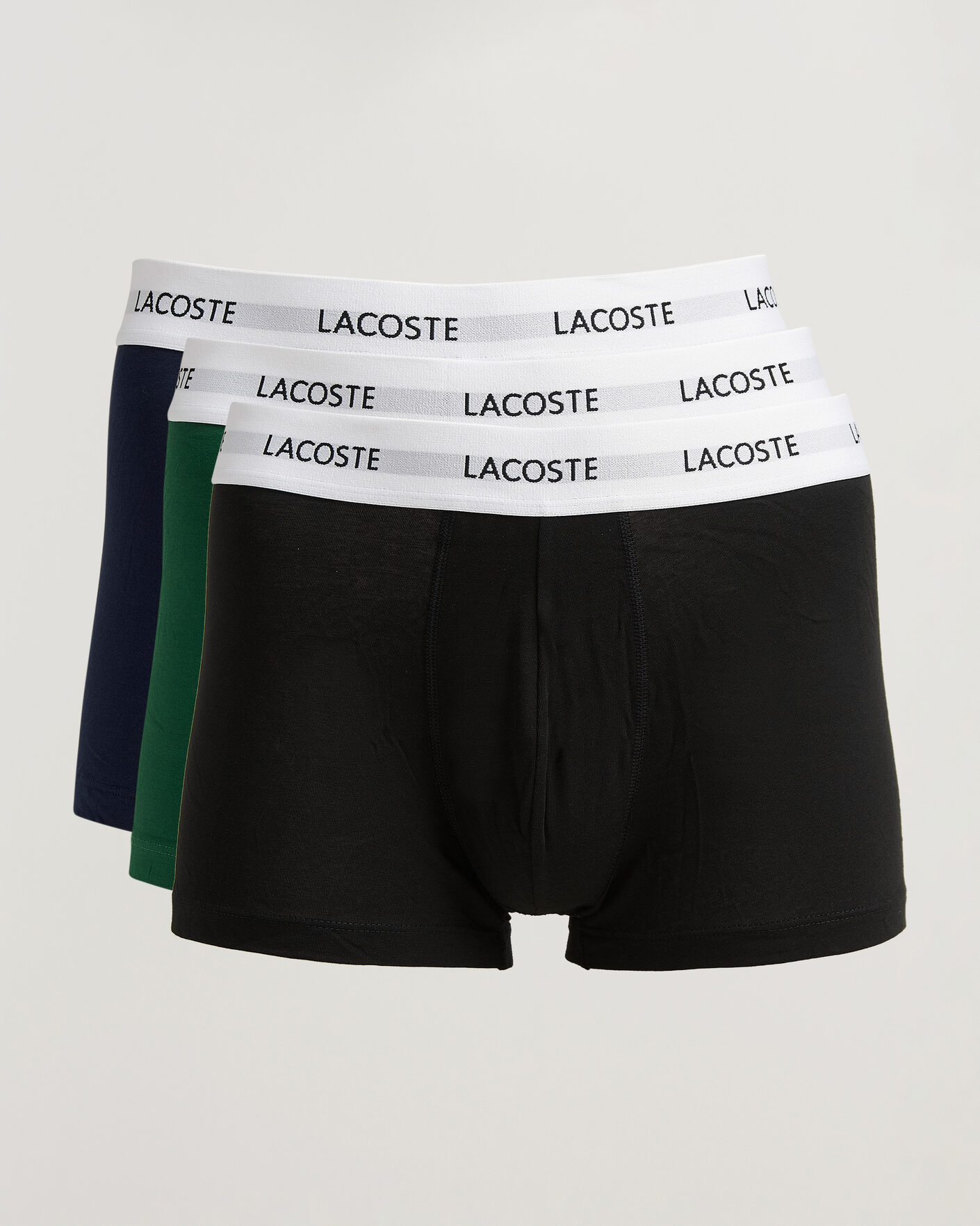 Herre | Undertøy | Lacoste | 3-Pack Stretch Cotton Trunks Black/Green/Blue