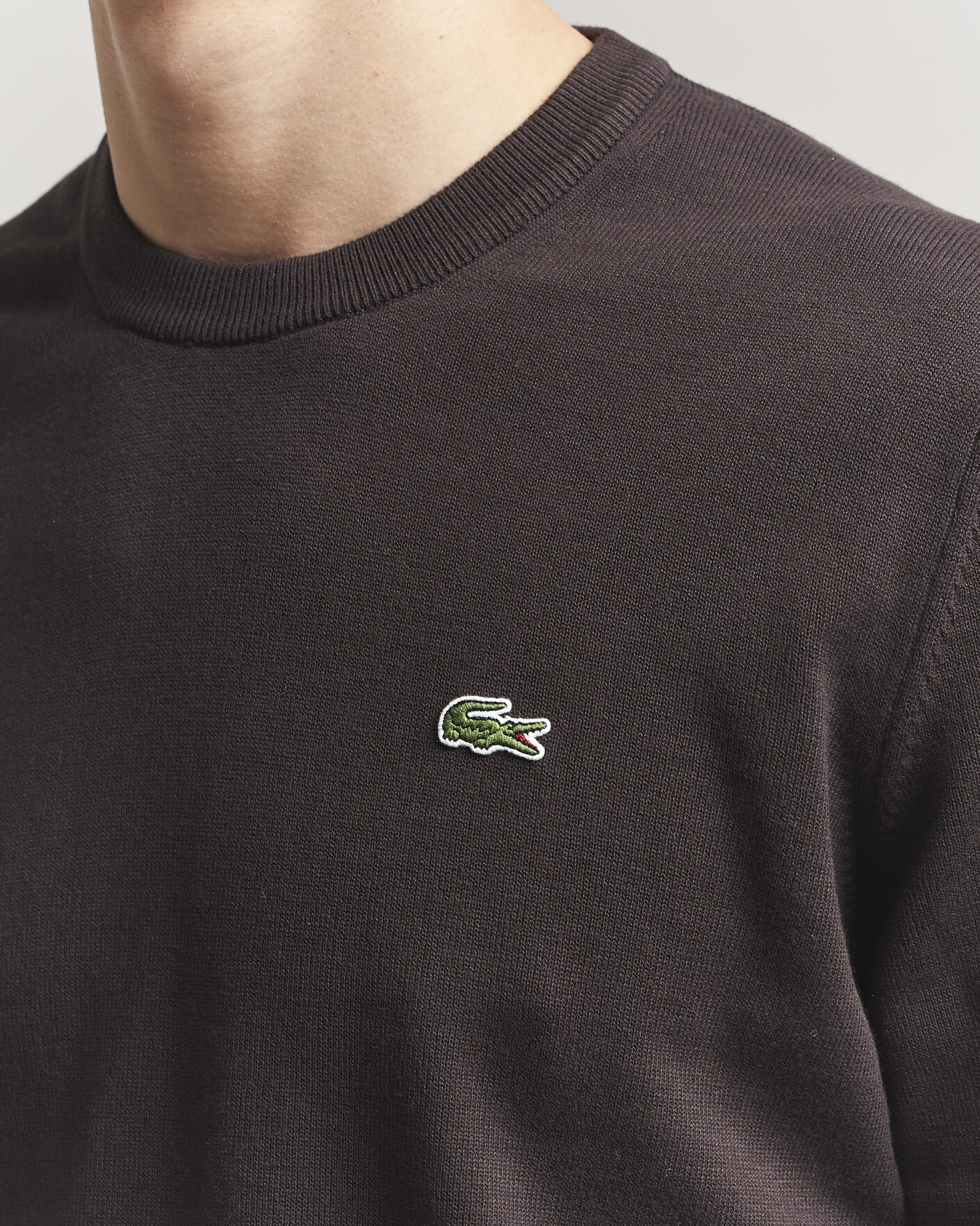 Herre | Gensere | Lacoste | Cotton Knitted Sweater Buffalo Brown