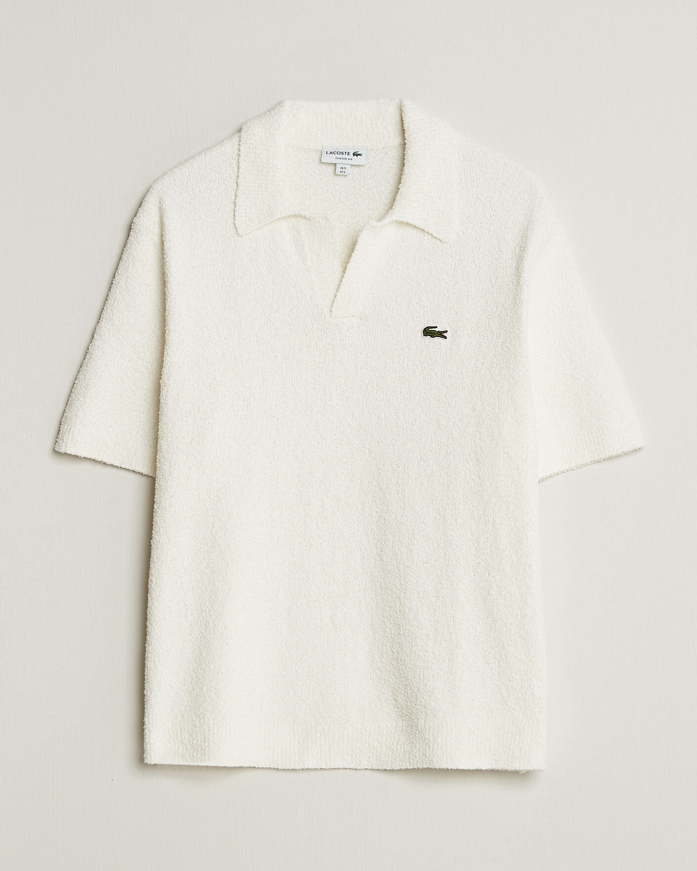 Herre | Pikéer | Lacoste | Cotton Bouclé Open Collar Polo Flour