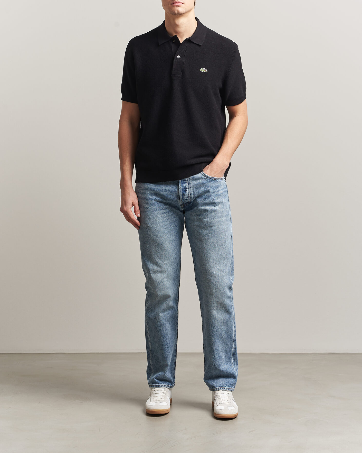 Herre | Pikéer | Lacoste | Cotton Knitted Polo Black