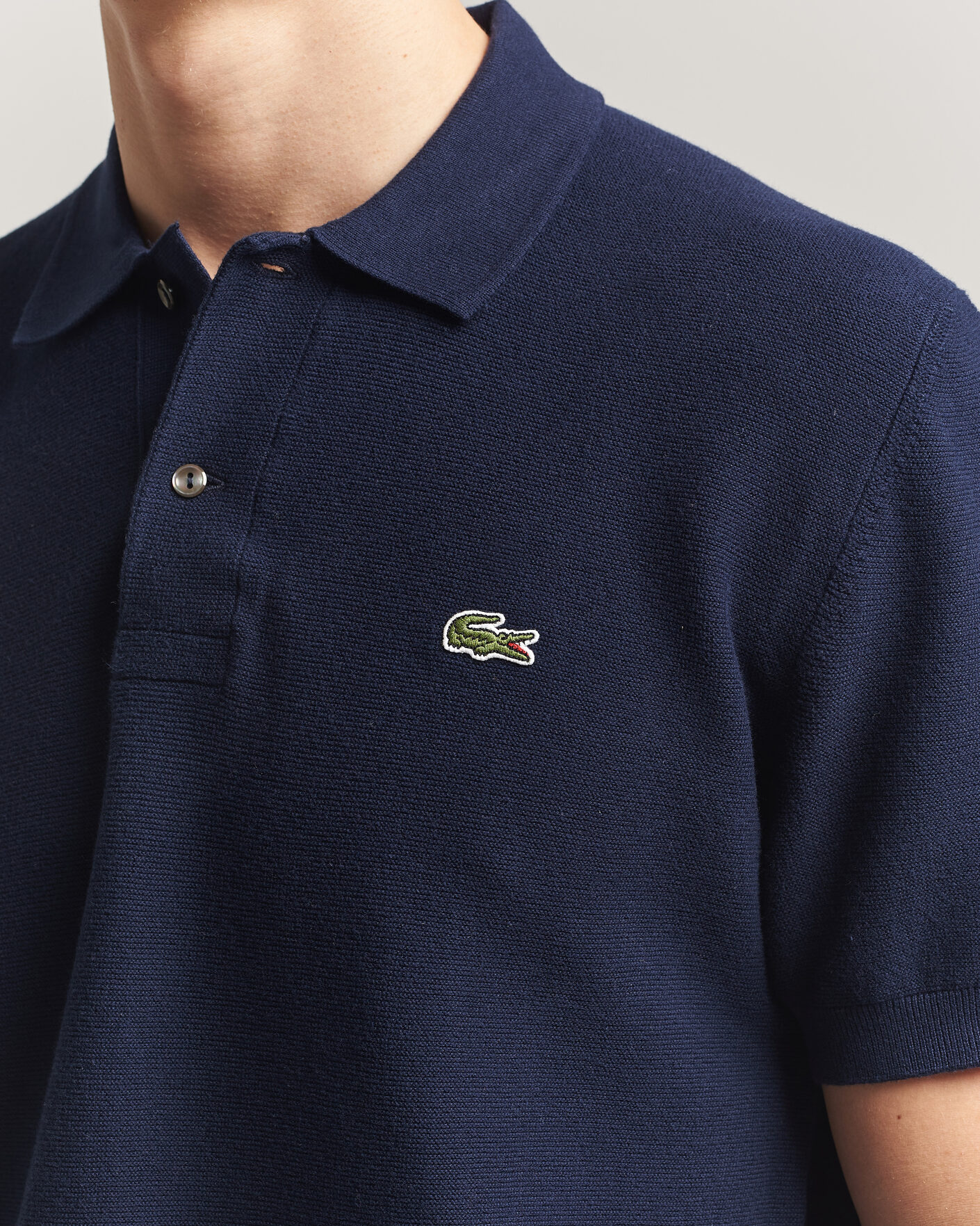 Herre | Pikéer | Lacoste | Cotton Knitted Polo Navy Blue