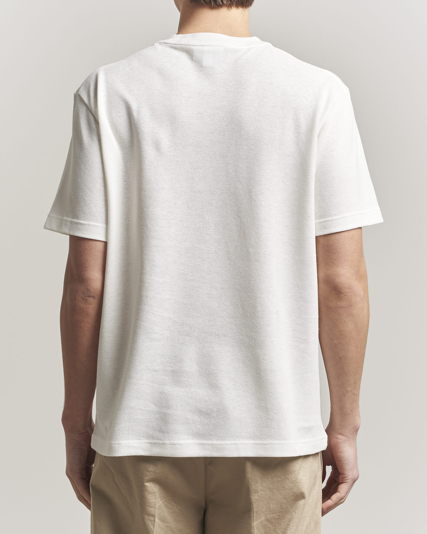 Herre | T-Shirts | Lacoste | Cotton/Linen Pique T-Shirt Flour