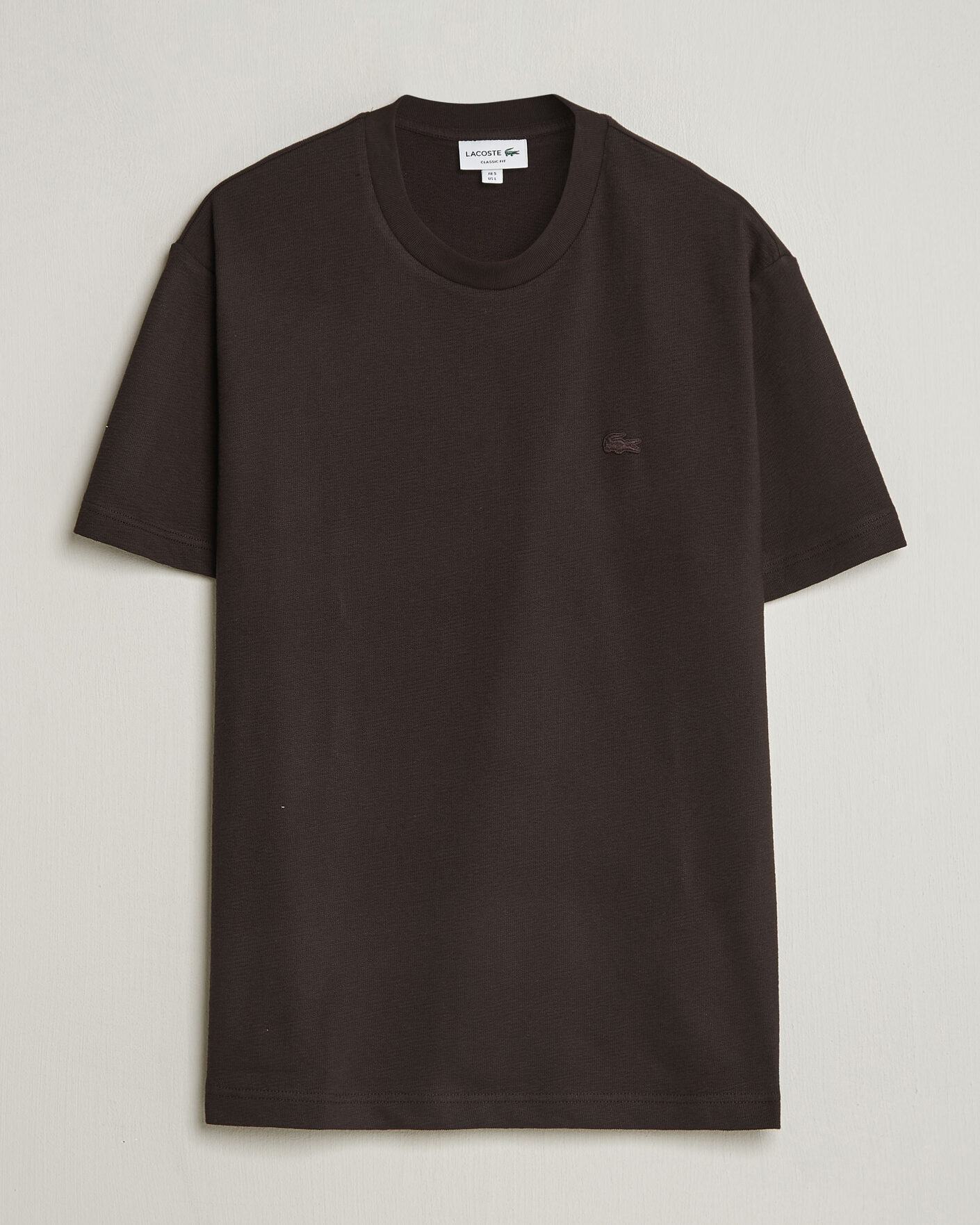 Herre | T-Shirts | Lacoste | Textured Cotton T-Shirt Buffalo Brown
