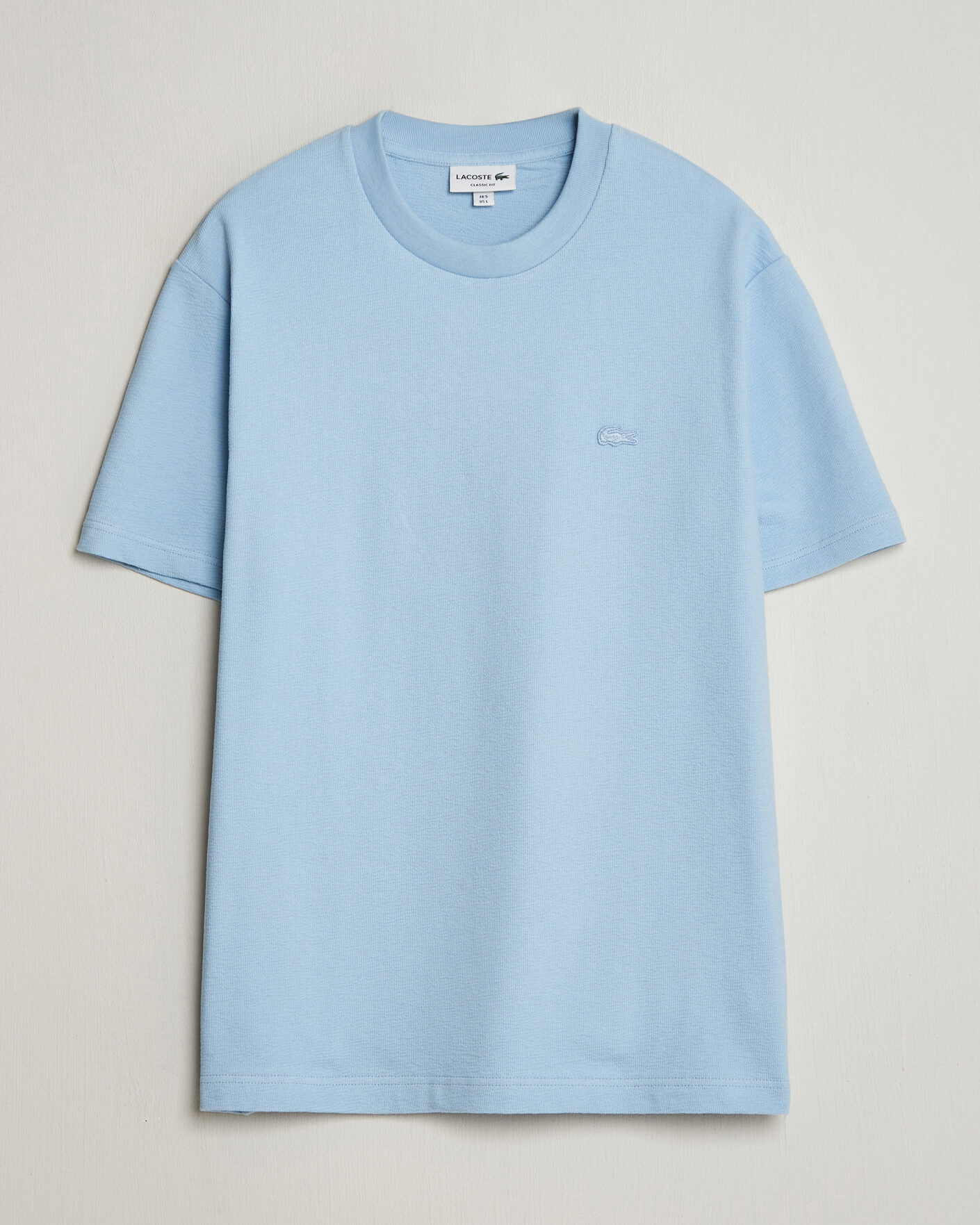 Herre | T-Shirts | Lacoste | Textured Cotton T-Shirt Light Blue