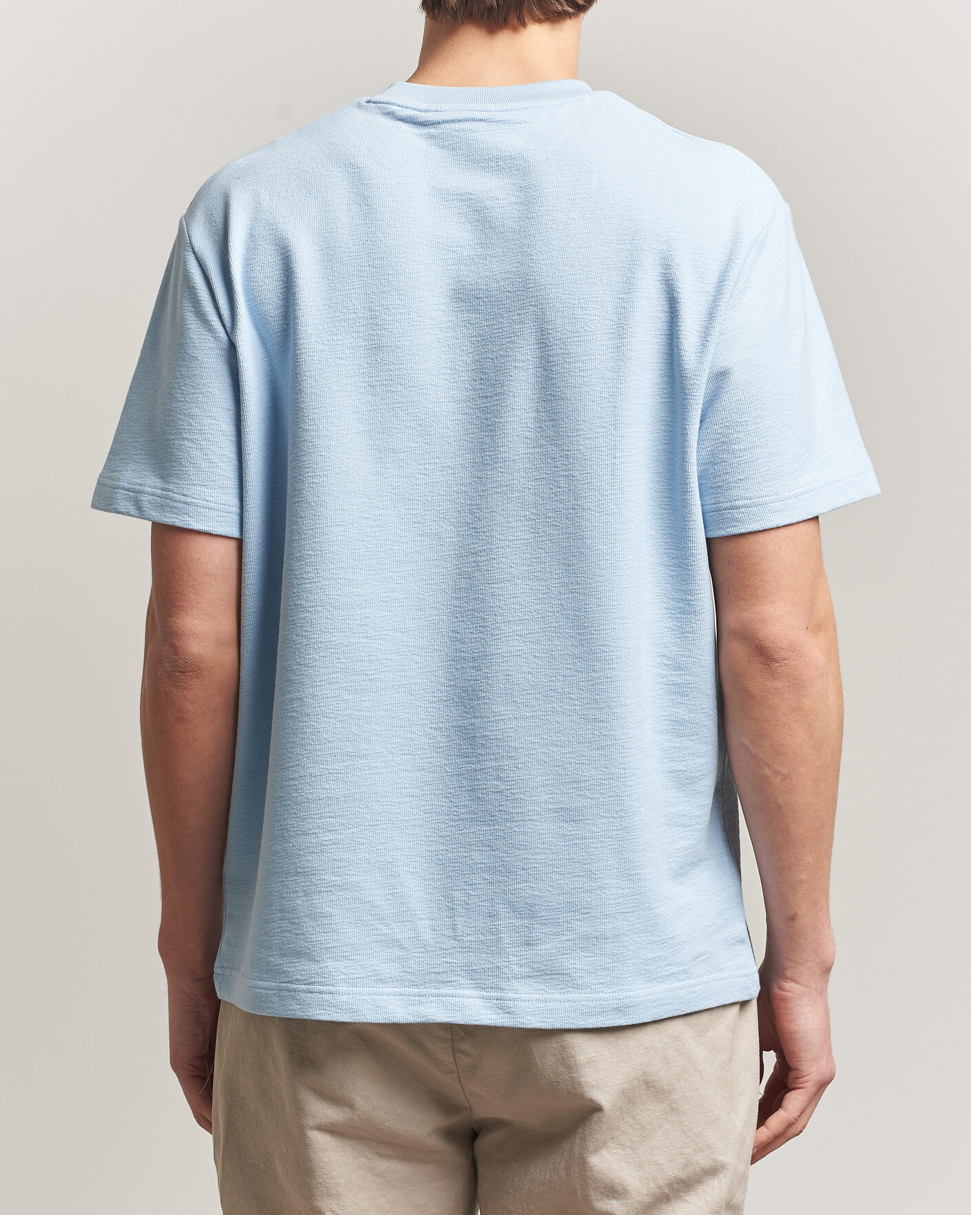 Herre | T-Shirts | Lacoste | Textured Cotton T-Shirt Light Blue