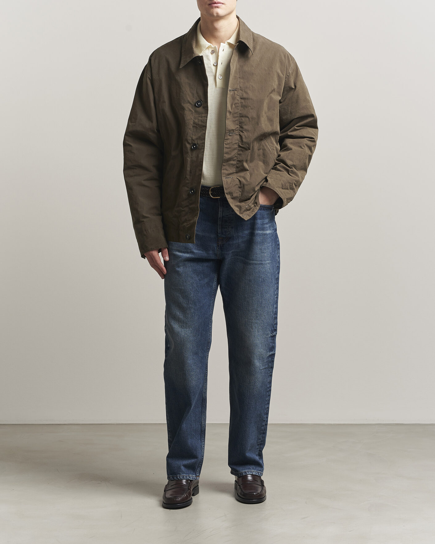 Herre | Jakker | Massimo Alba | Lined Cotton Bomber Jacket Hunter