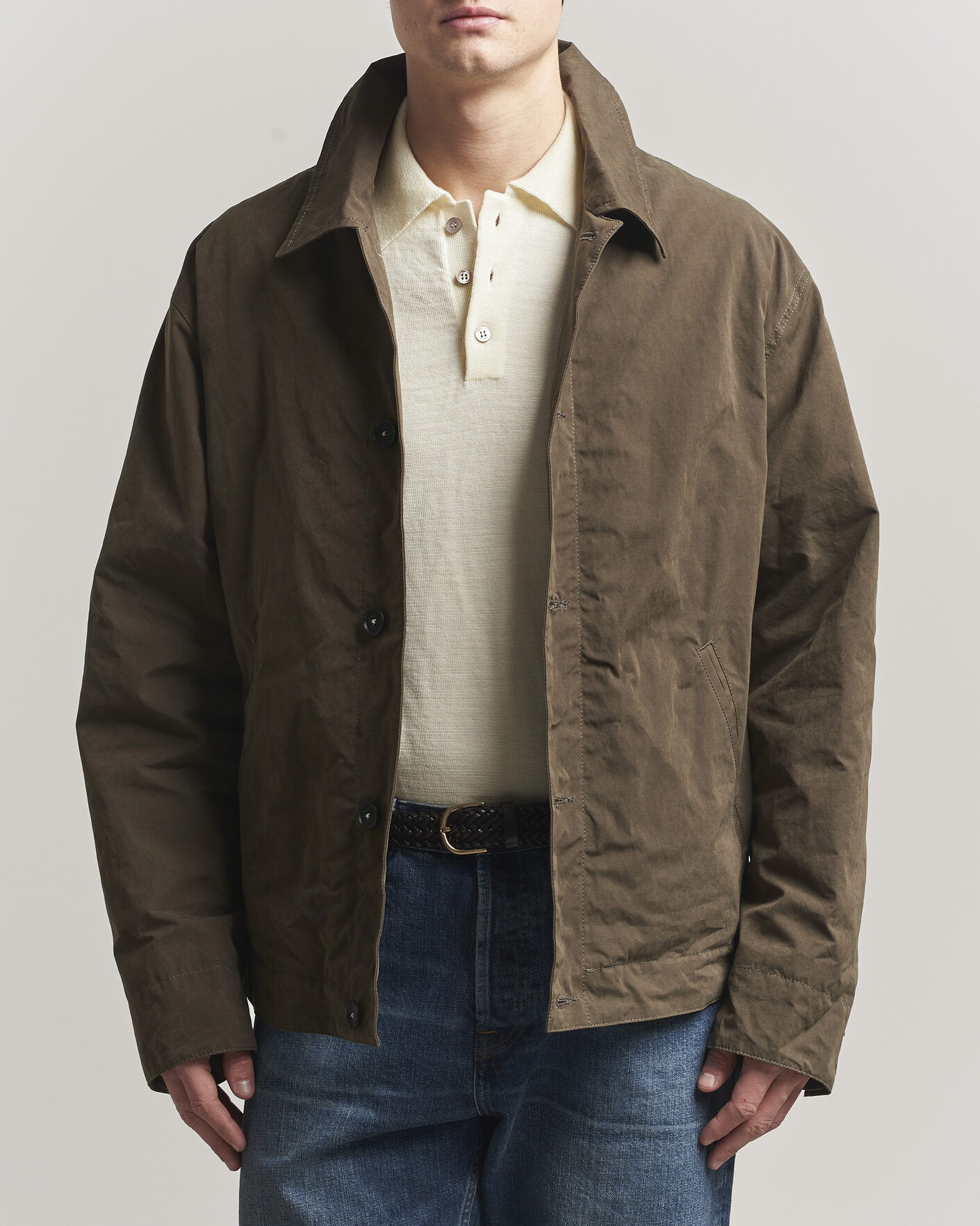 Herre | Jakker | Massimo Alba | Lined Cotton Bomber Jacket Hunter