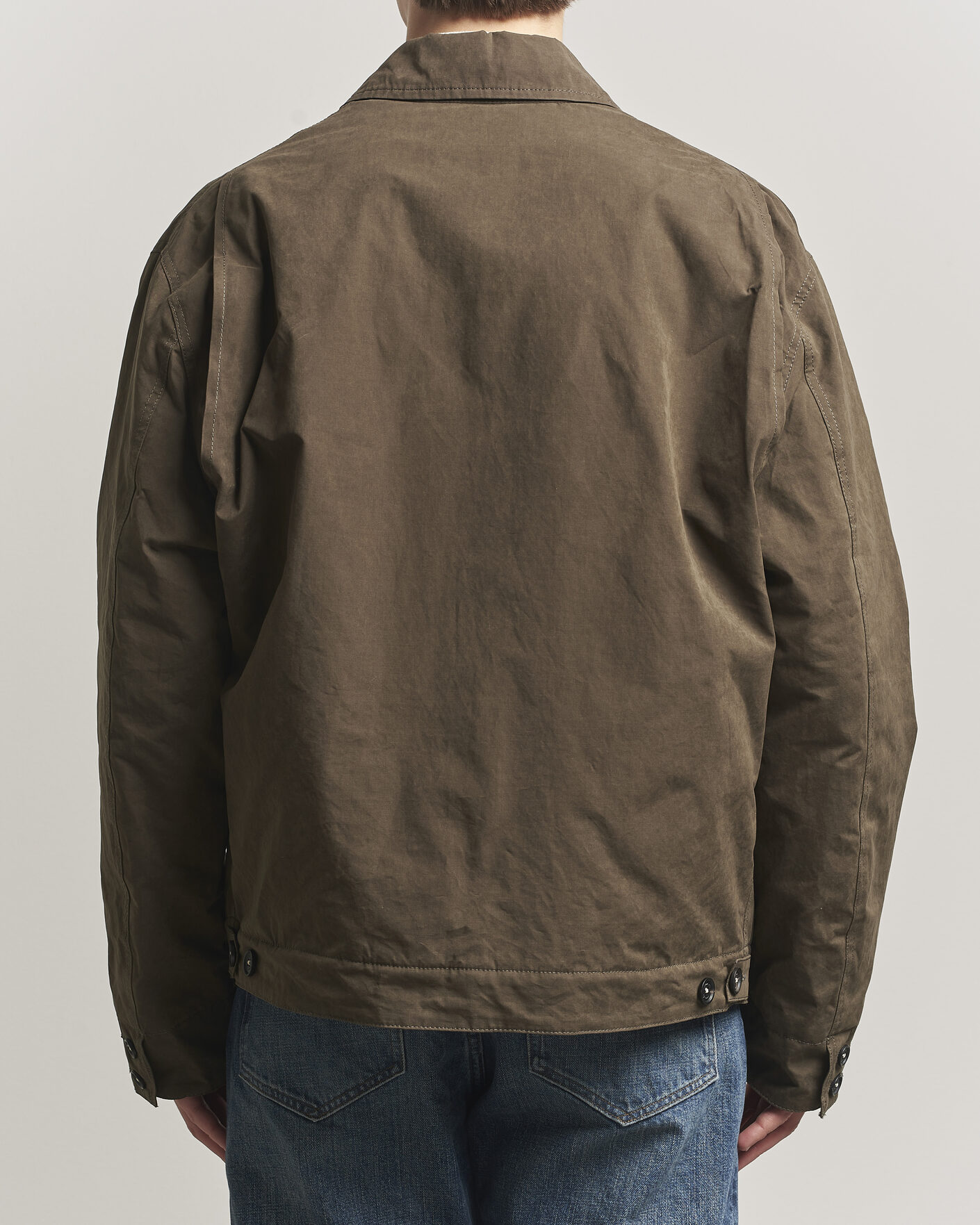 Herre | Jakker | Massimo Alba | Lined Cotton Bomber Jacket Hunter