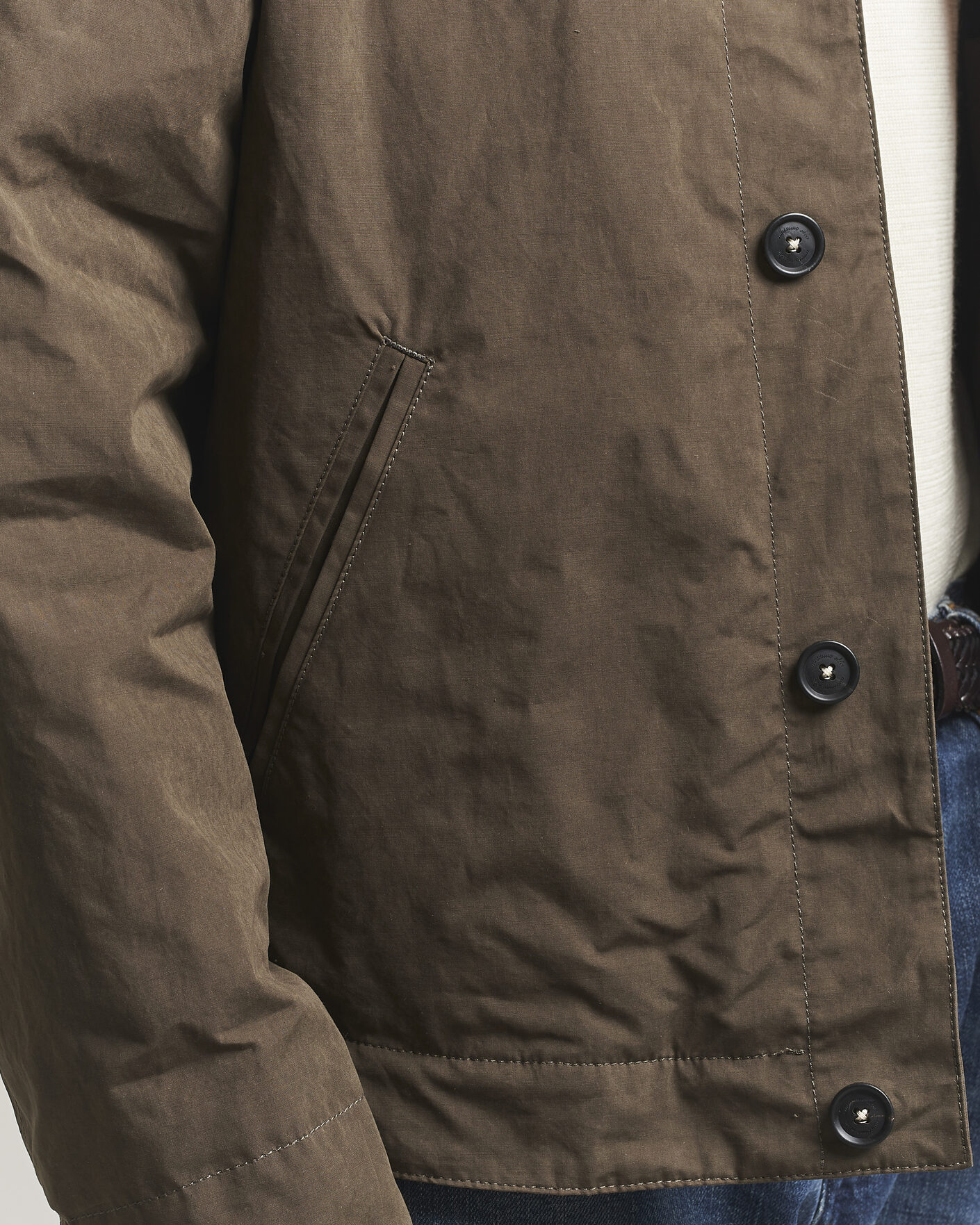 Herre | Jakker | Massimo Alba | Lined Cotton Bomber Jacket Hunter