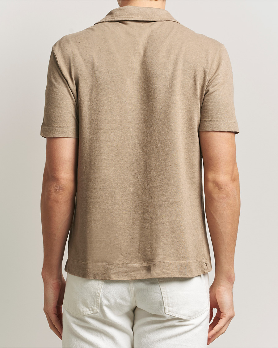 Herre | Pikéer | Massimo Alba | Aruba Cotton/Linen Polo Camel