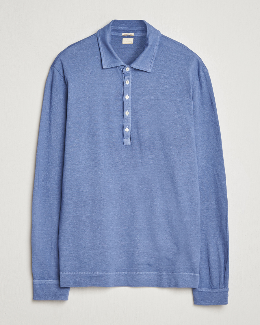Herre | Pikéer | Massimo Alba | Raya Cotton/Linen Long Sleeve Polo Tulip