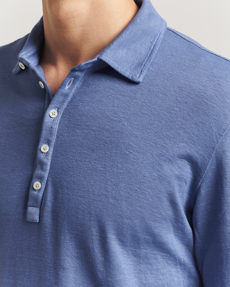 Herre | Pikéer | Massimo Alba | Raya Cotton/Linen Long Sleeve Polo Tulip