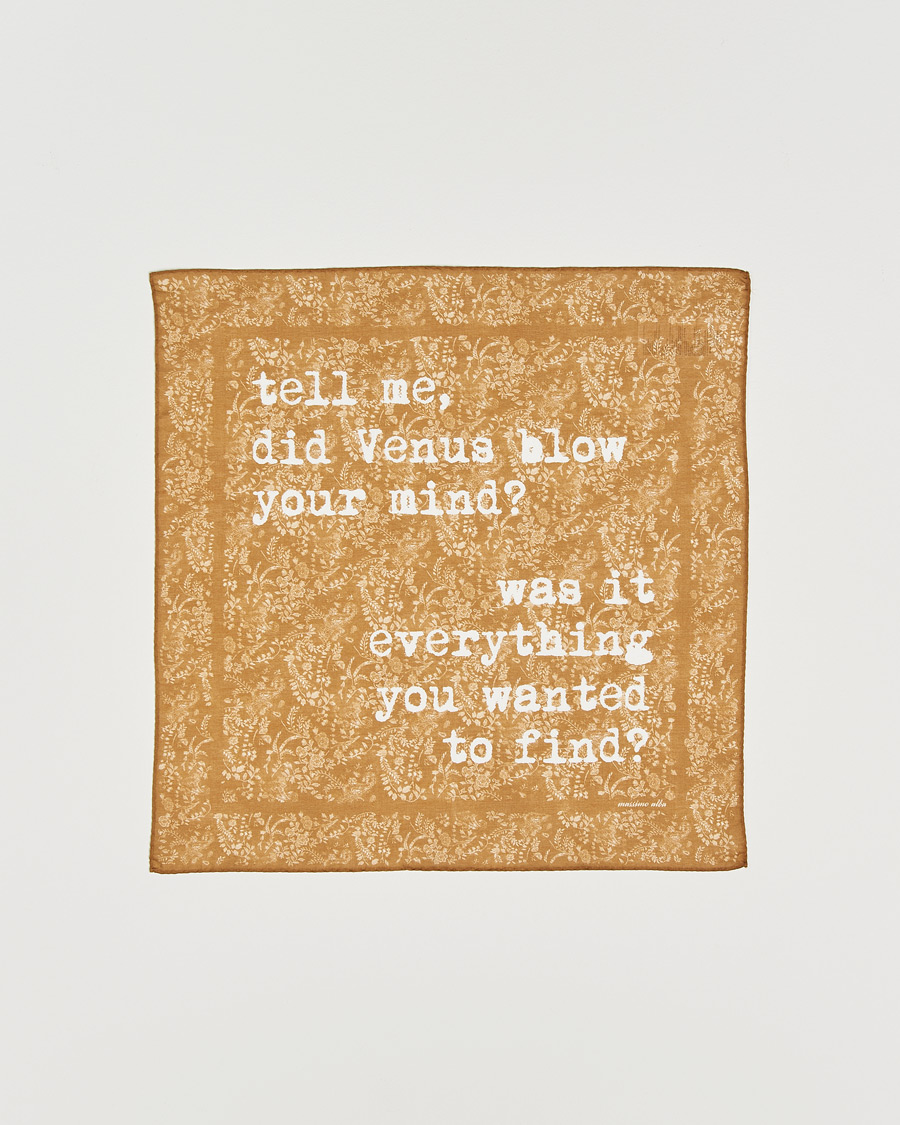 Herre | Lommetørklær | Massimo Alba | Printed Cotton Voile Hankerchief Bronze