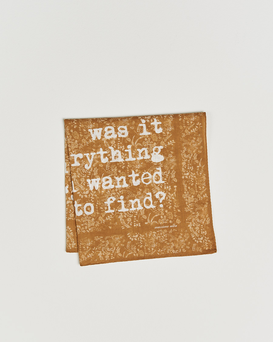 Herre | Lommetørklær | Massimo Alba | Printed Cotton Voile Hankerchief Bronze