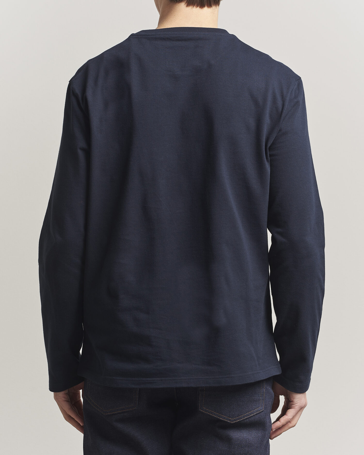 Herre | T-Shirts | Jil Sander | Long Sleeve Logo T-Shirt Navy