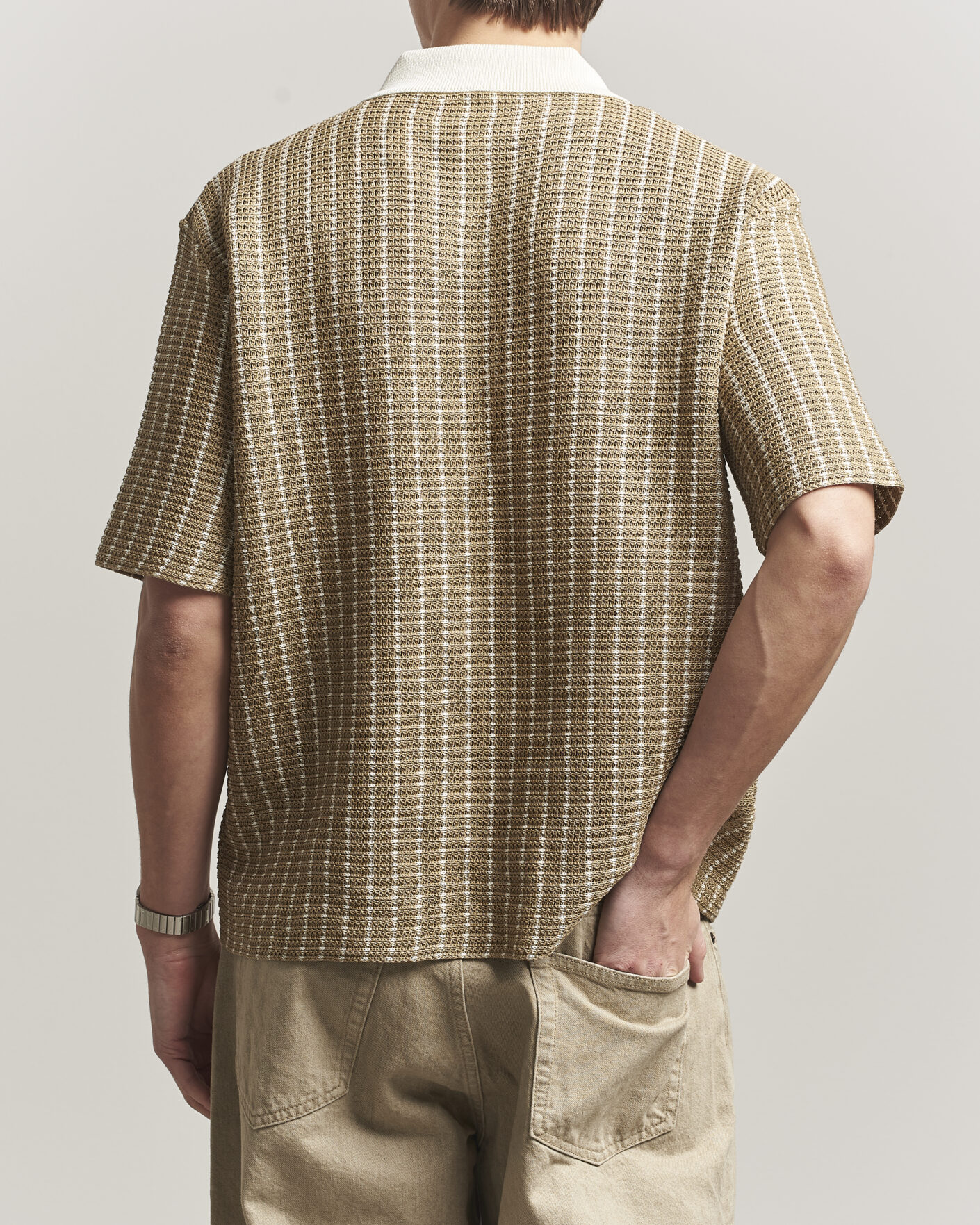 Herre | Pikéer | Jil Sander | Net Stitch Knitted Polo Tobacco