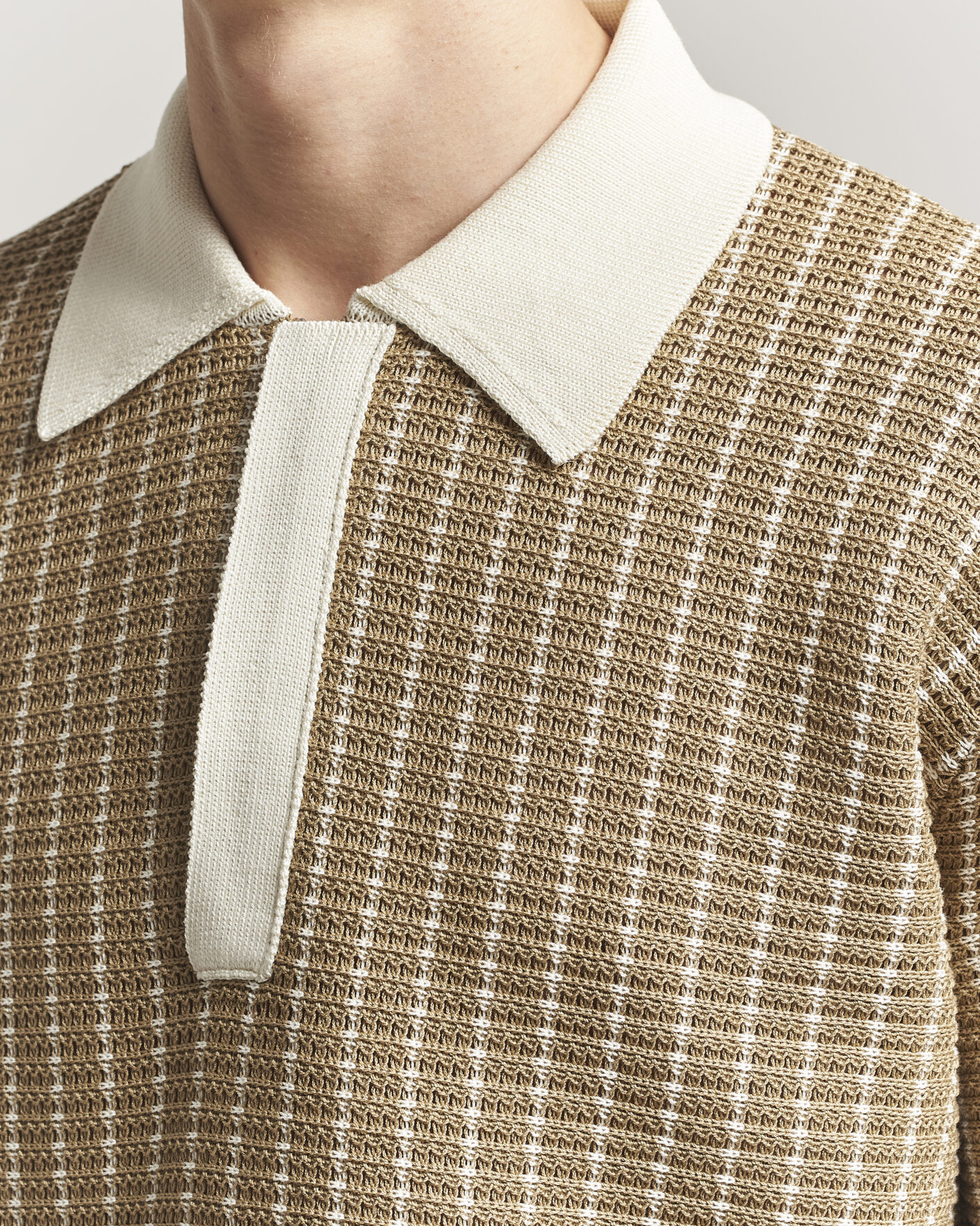 Herre | Pikéer | Jil Sander | Net Stitch Knitted Polo Tobacco