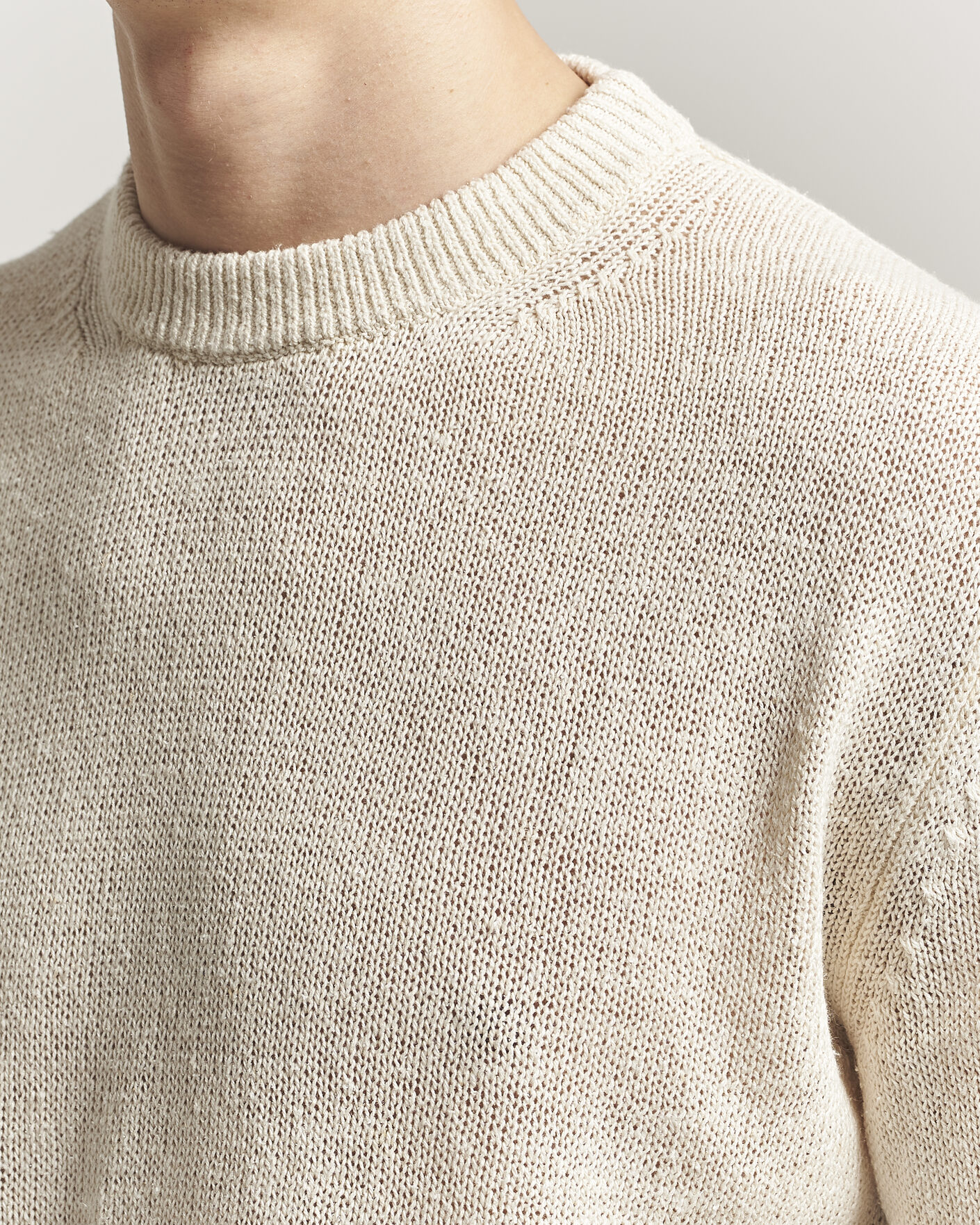 Herre | Gensere | Jil Sander | Silk Blend Crew Neck Sweater Sand