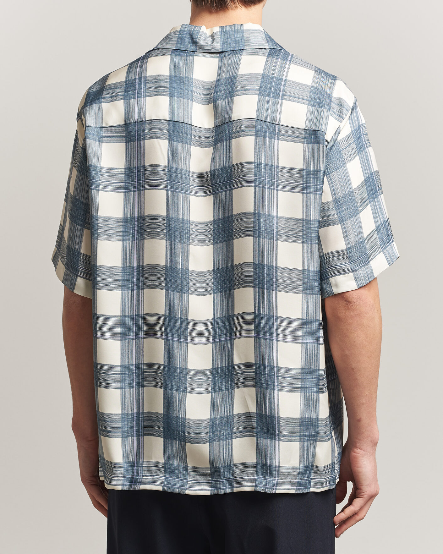 Herre | Skjorter | Jil Sander | Vichy Check Camp Shirt Blue/White