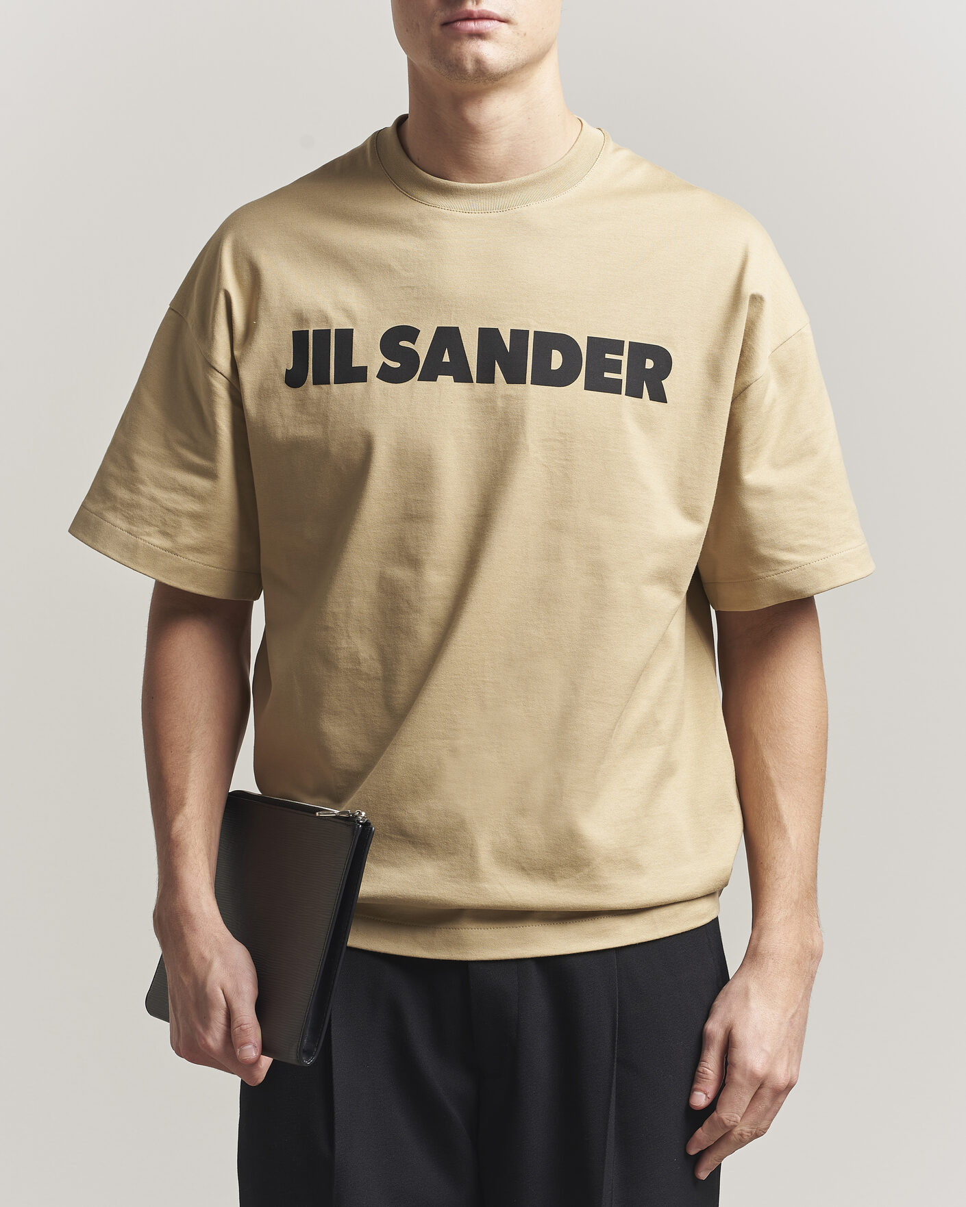 Herre | T-Shirts | Jil Sander | Short Sleeve Logo T-Shirt  Khaki