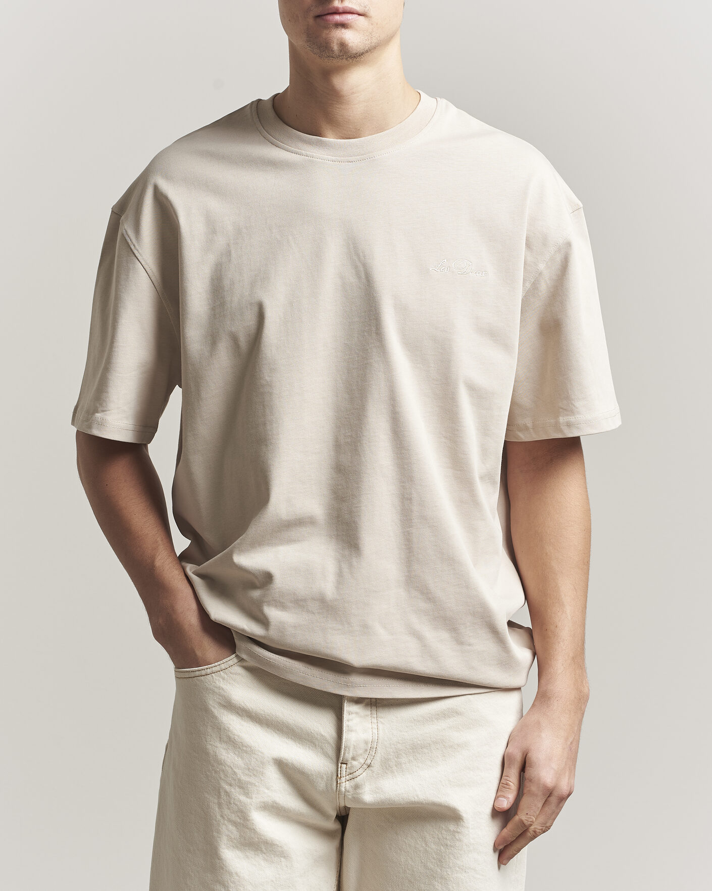 Herre | T-Shirts | LES DEUX | Crew T-Shirt Light Sand