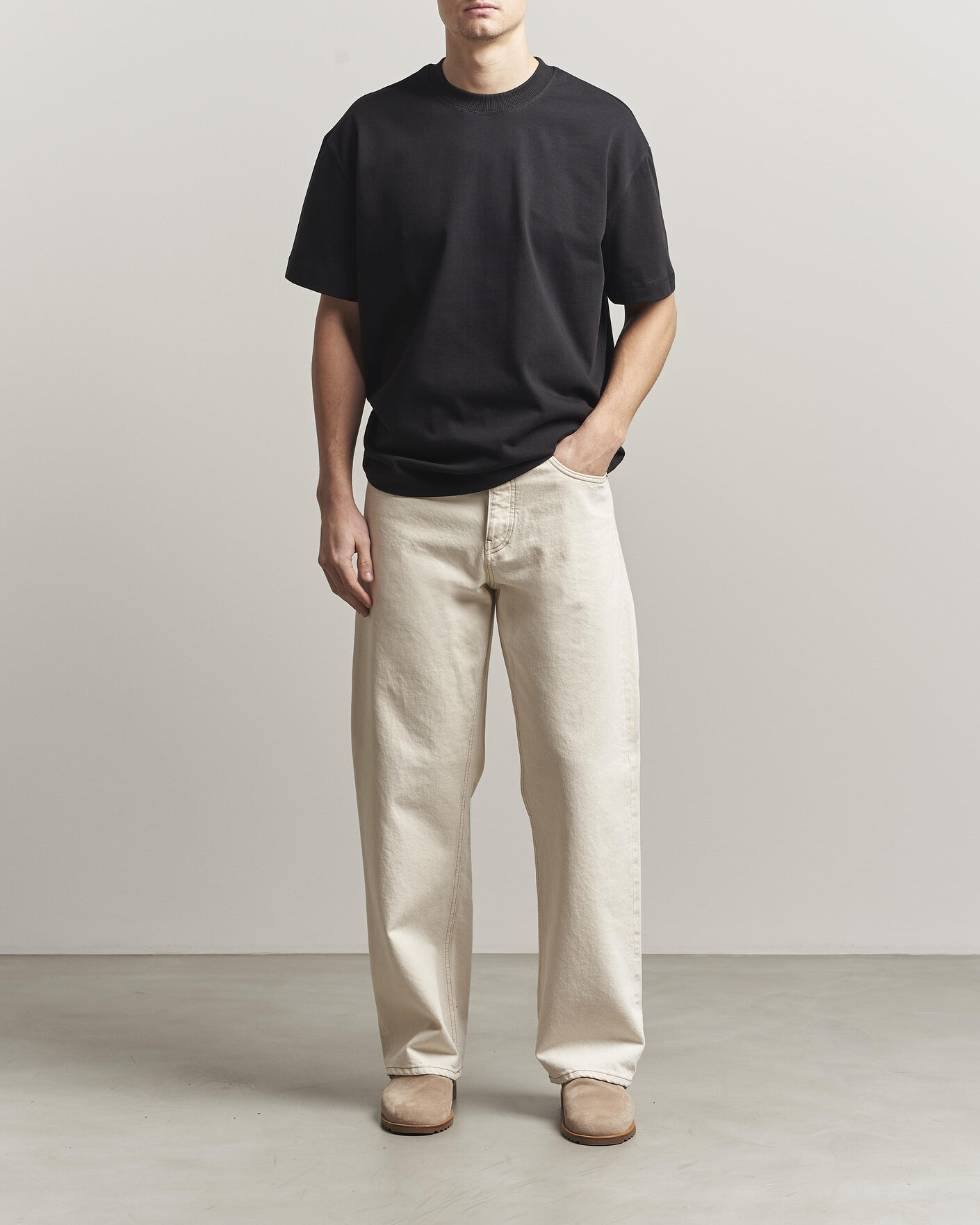 Herre | T-Shirts | LES DEUX | Carl Heavyweight T-Shirt Black