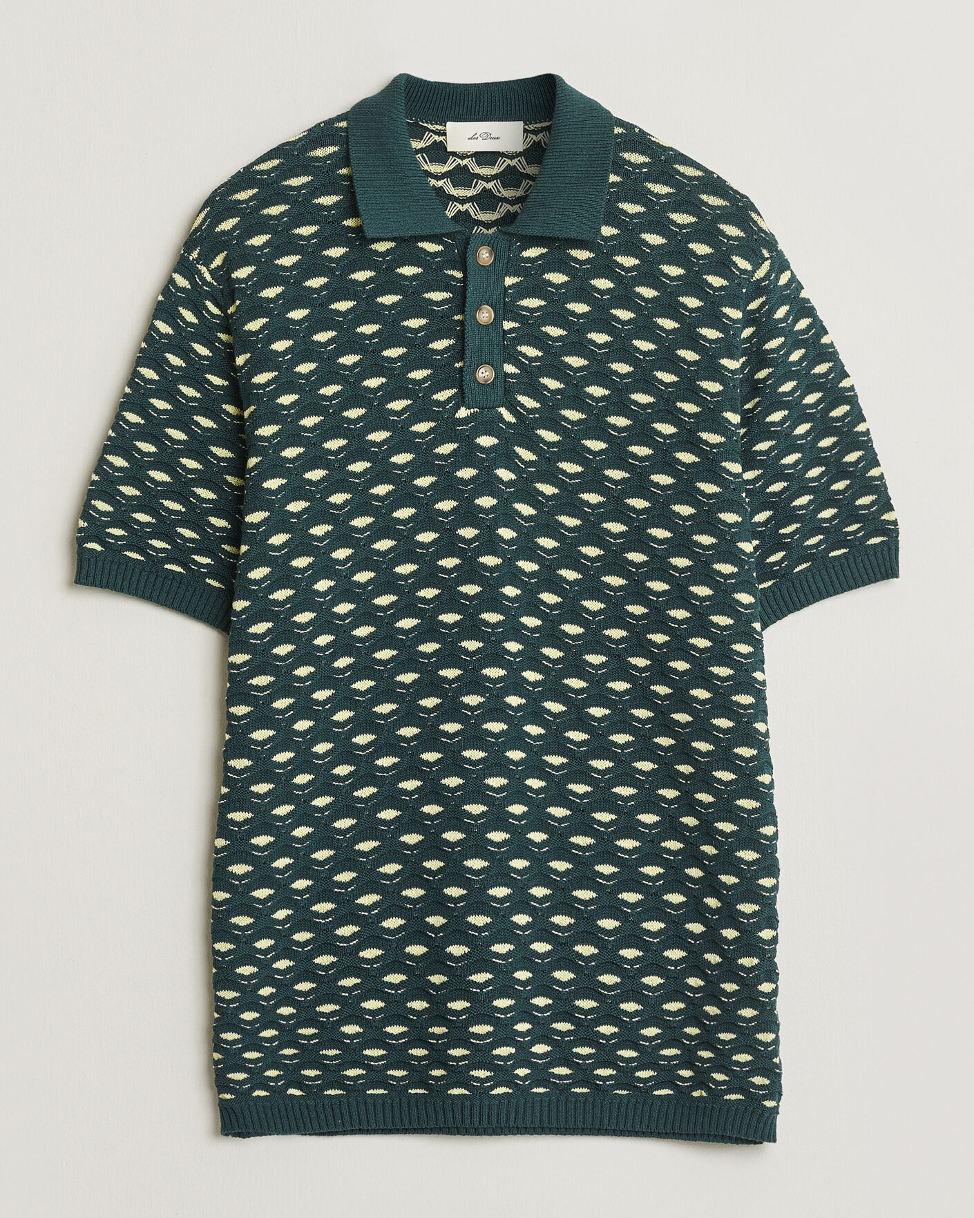 Herre | Pikéer | LES DEUX | Esmay Shell Knitted Polo Sea Moss Green