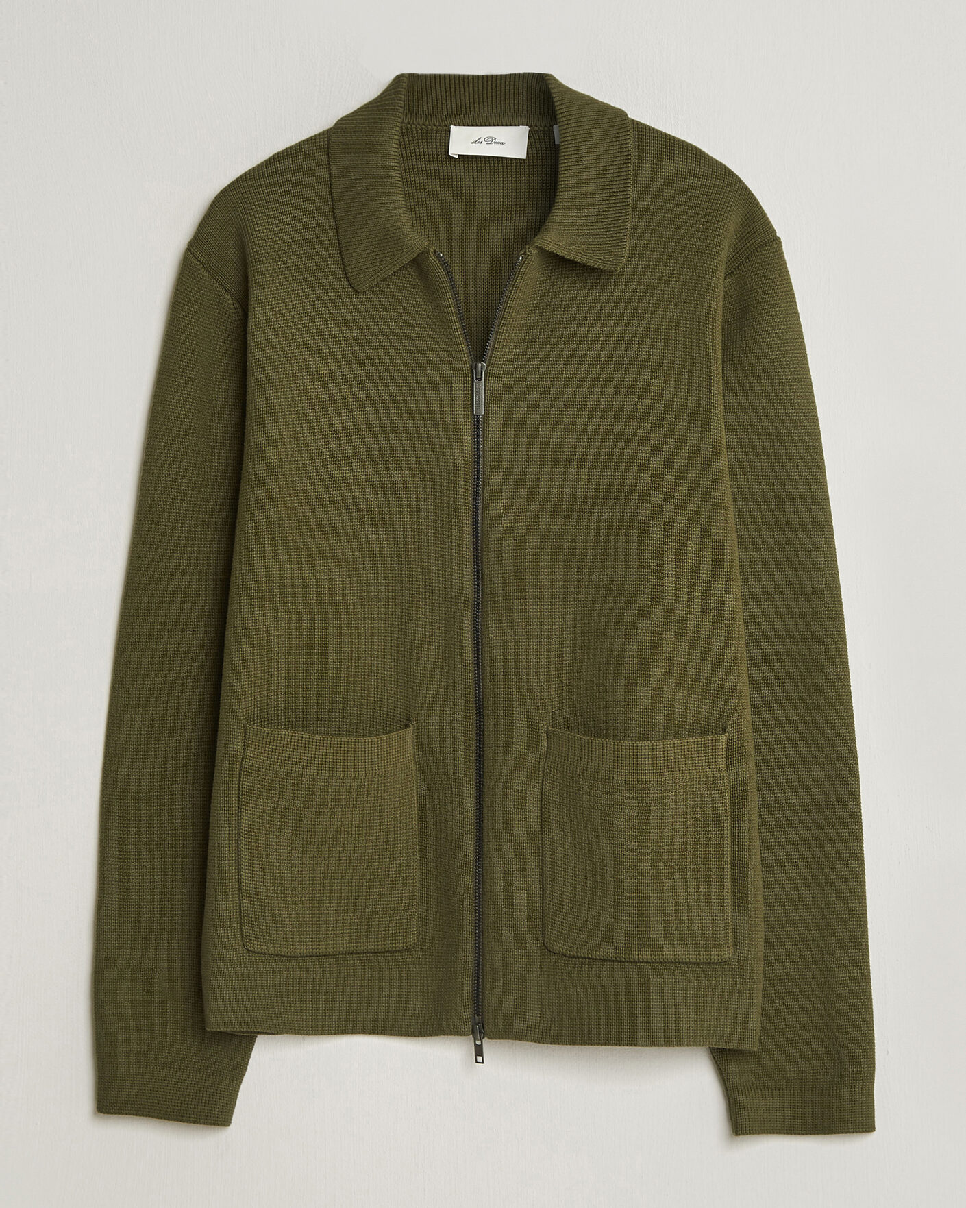 Herre | Gensere | LES DEUX | Fisher Cotton Milano Zip Olive Night