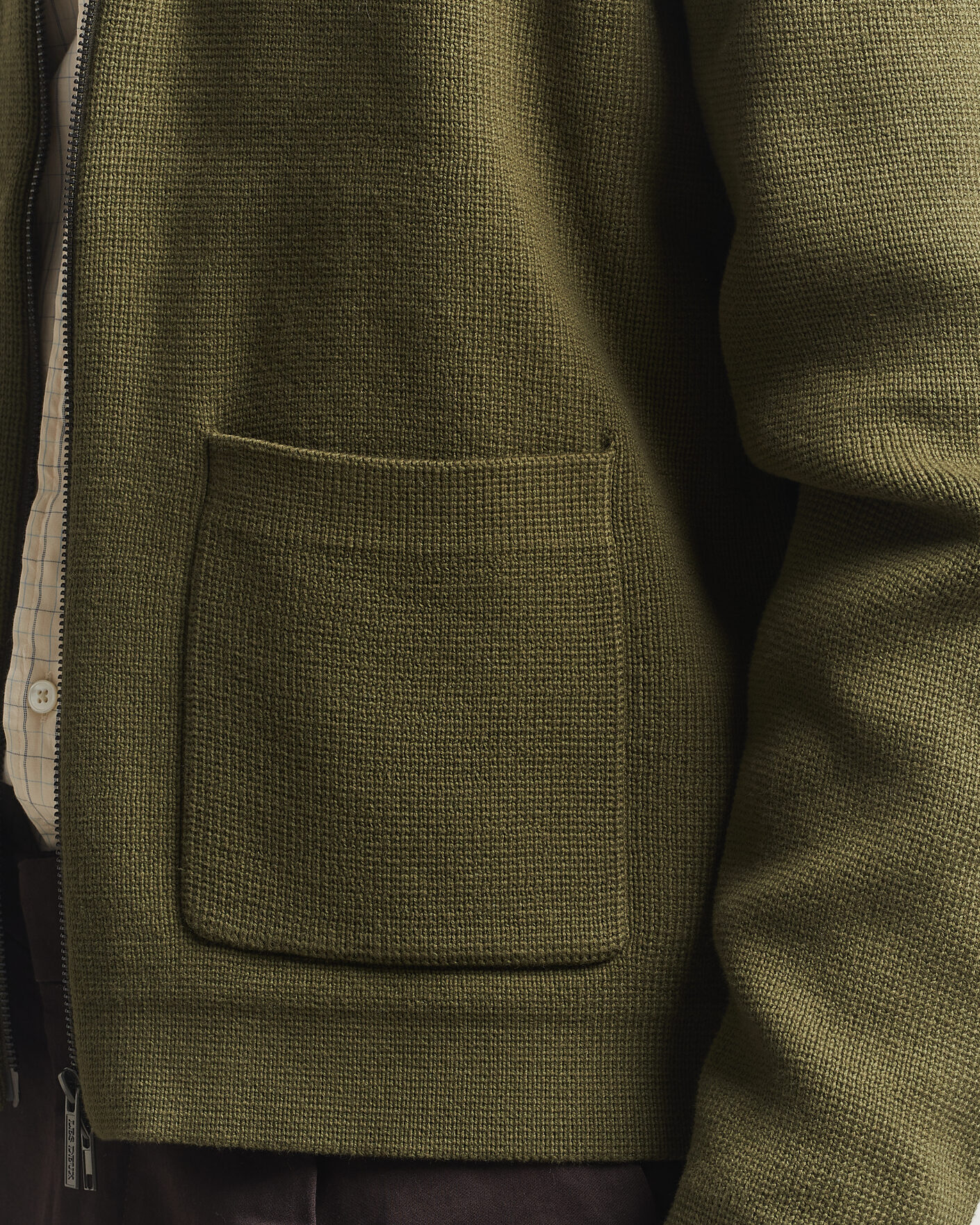 Herre | Gensere | LES DEUX | Fisher Cotton Milano Zip Olive Night