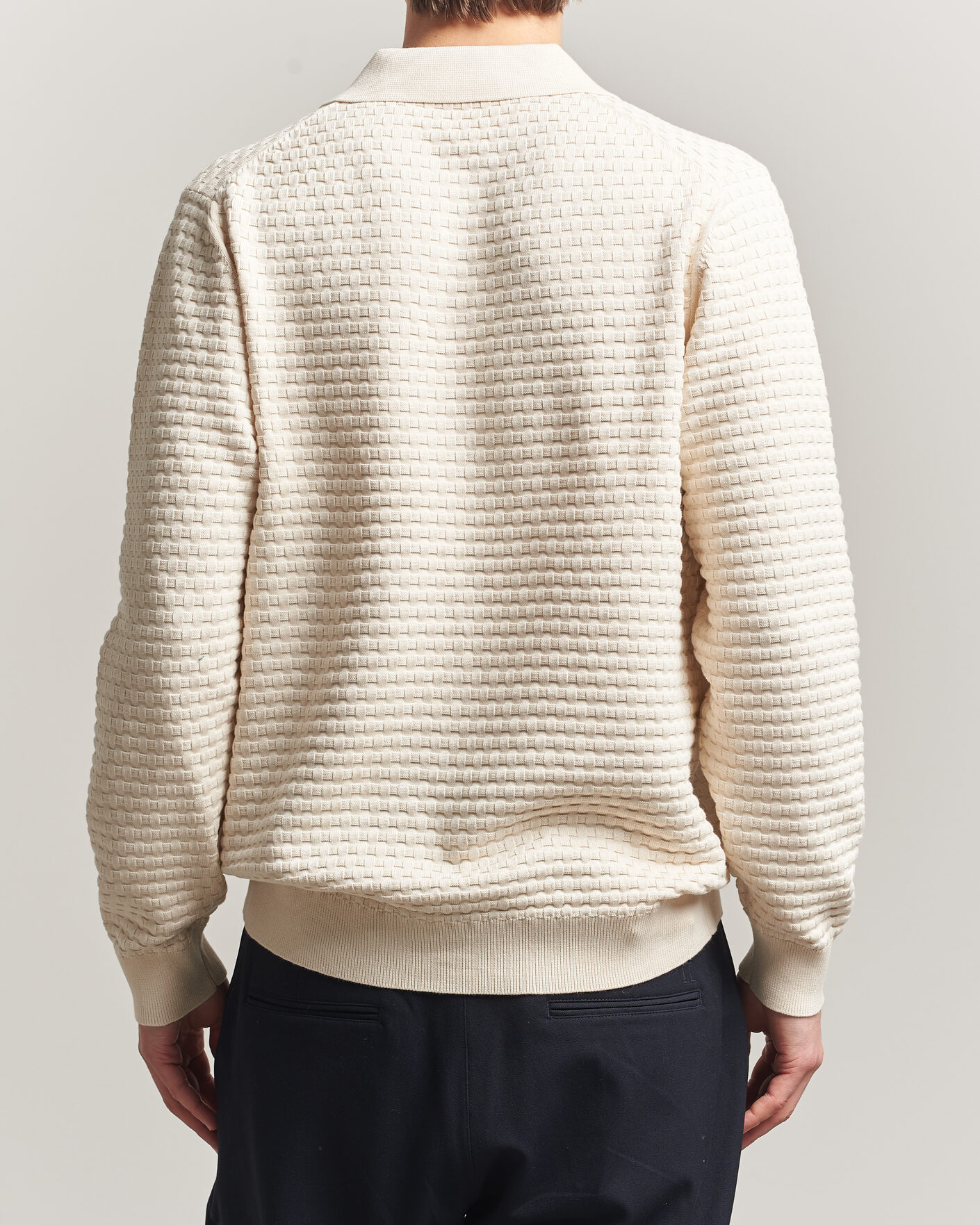 Herre | Gensere | LES DEUX | Billy Weave Knitted Polo Light Ivory