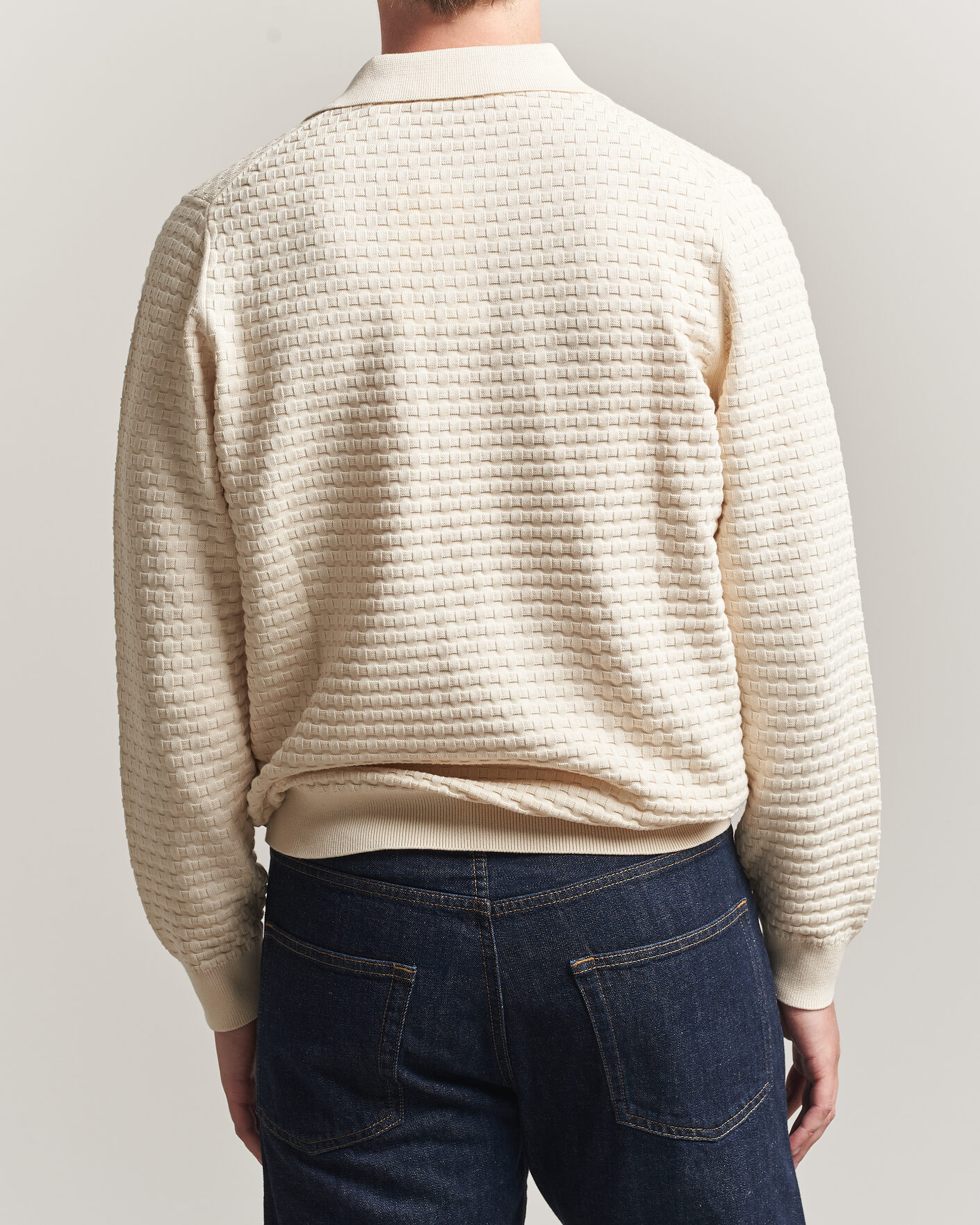 Herre | Gensere | LES DEUX | Billy Weave Knitted Polo Light Ivory