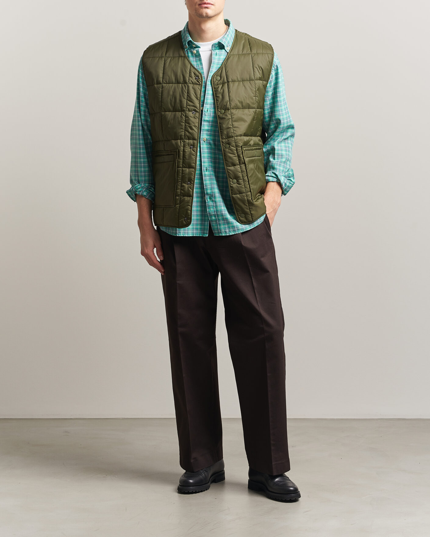 Herre | Vester | LES DEUX | Matt Quilted Vest Olive Night
