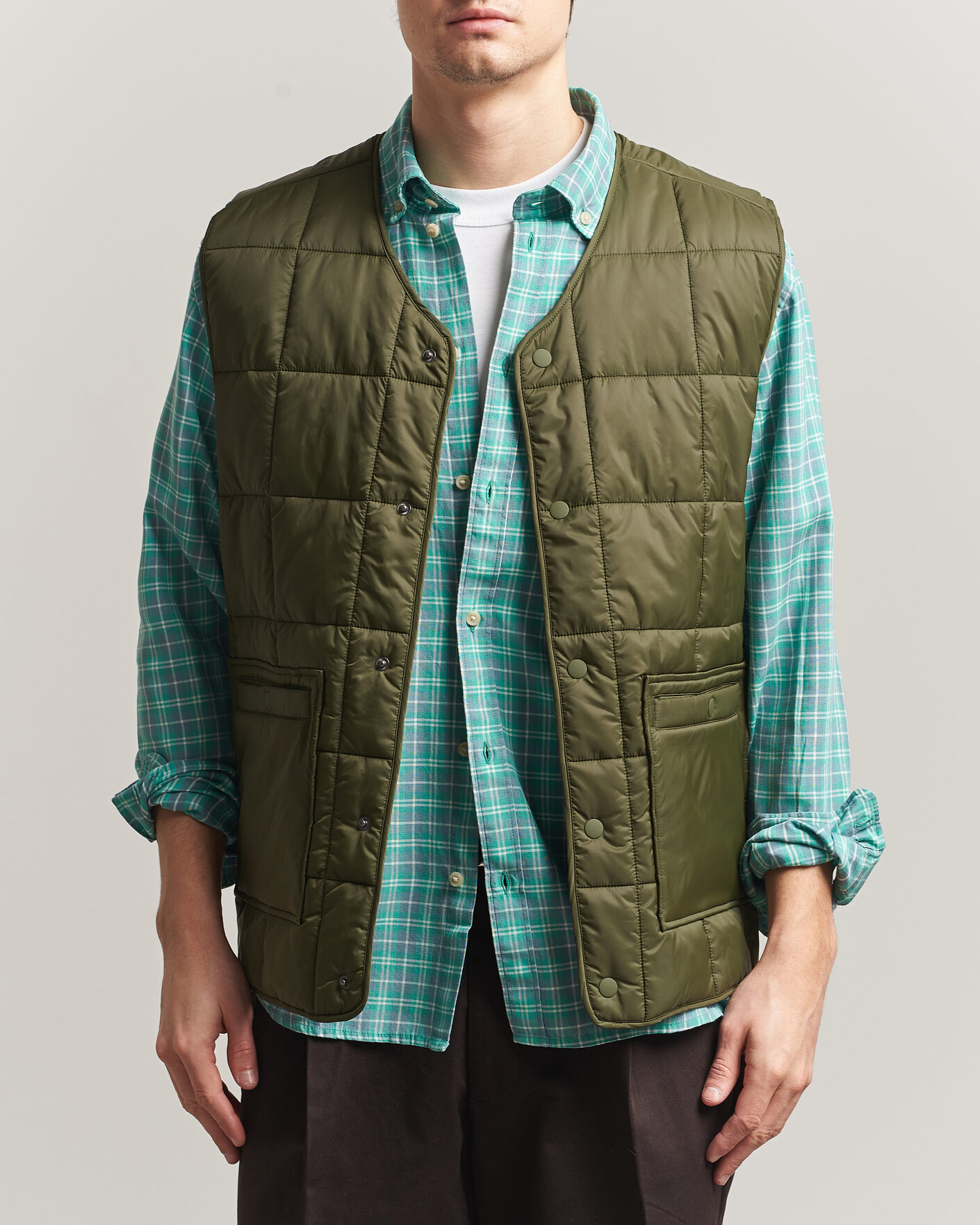 Herre | Vester | LES DEUX | Matt Quilted Vest Olive Night