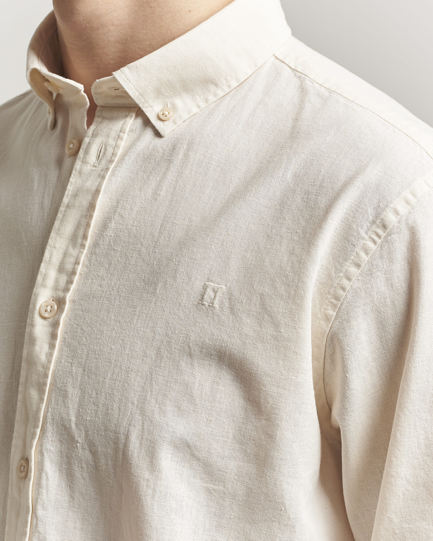 Herre | Skjorter | LES DEUX | Konrad Cotton/Linen Shirt Eggnog White