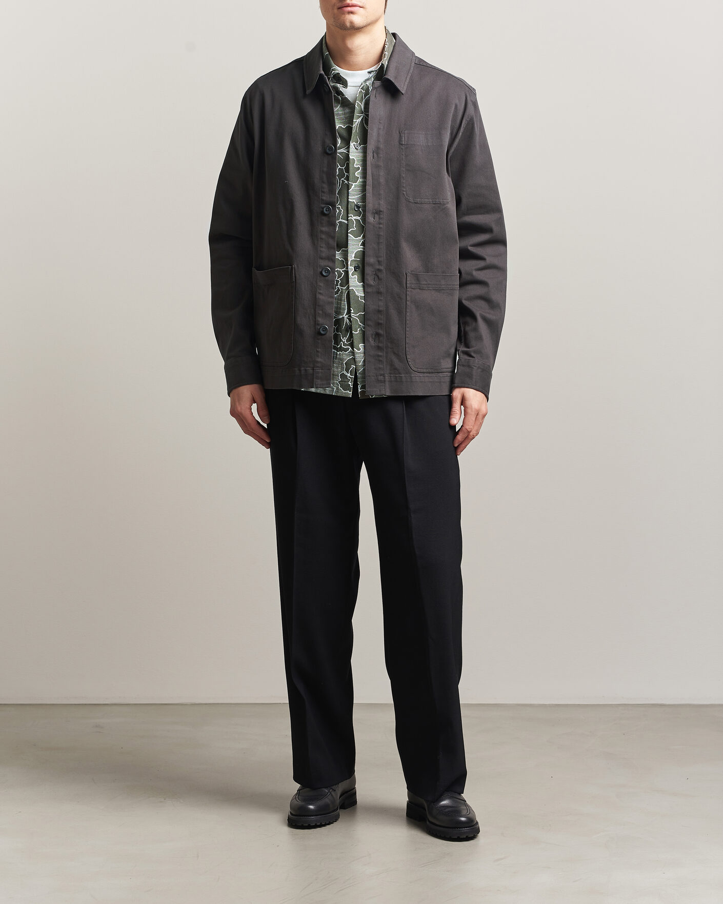 Herre | Skjorter | LES DEUX | Layton Cotton Overshirt Black