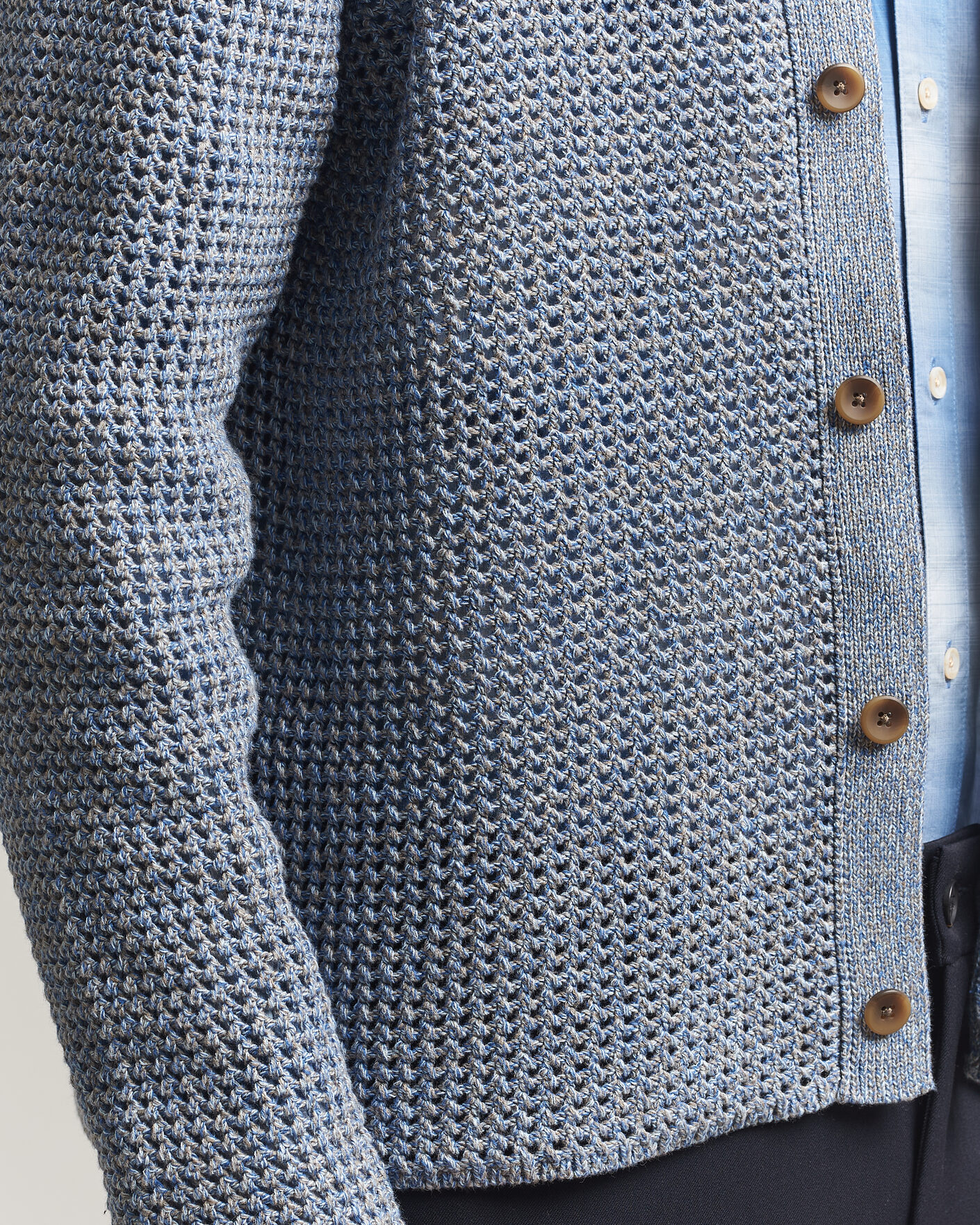 Herre | Gensere | LES DEUX | Gerald Knitted Shirt Dark Denim Blue