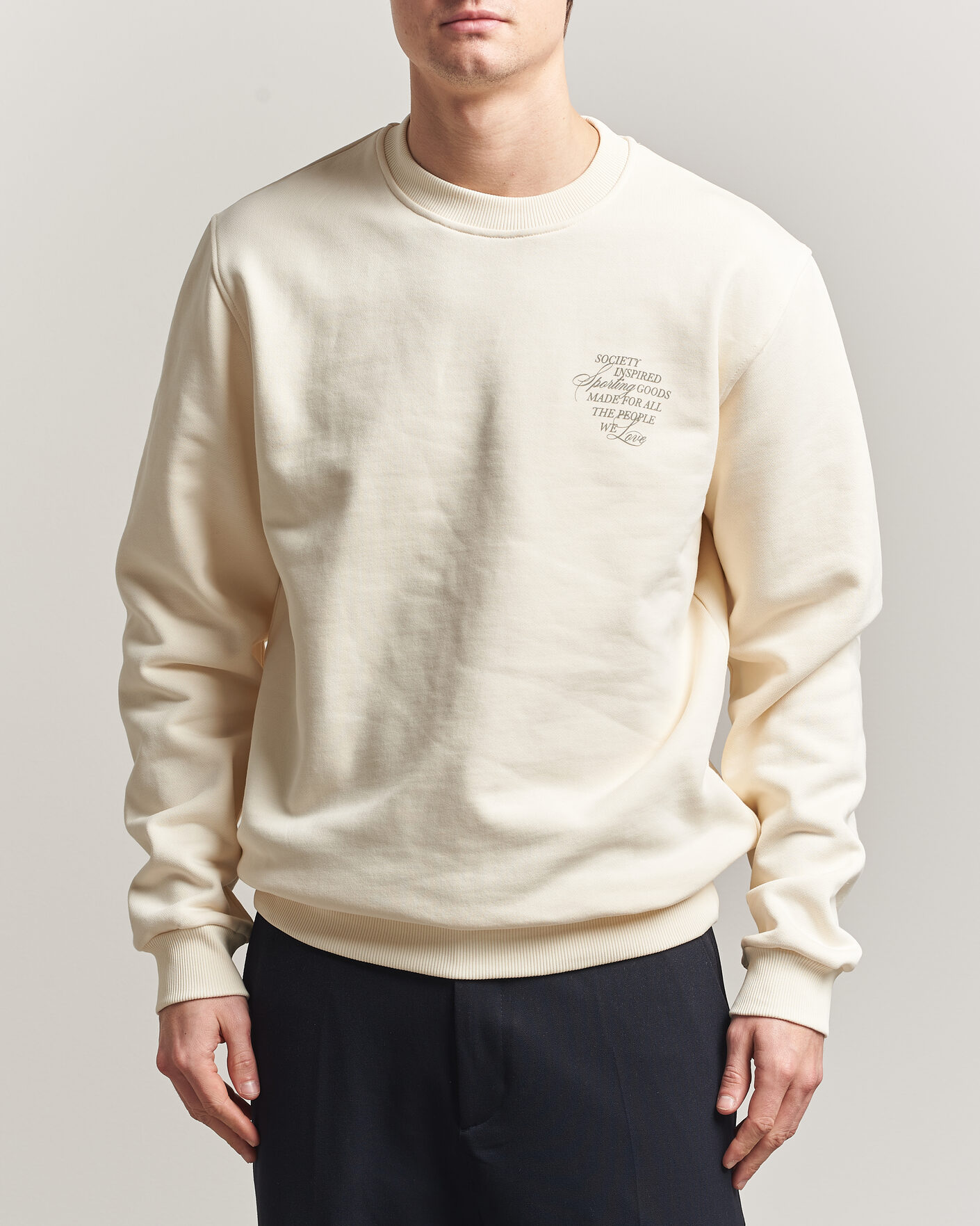 Herre | Gensere | LES DEUX | Ben Faience Sweatshirt Eggnog White