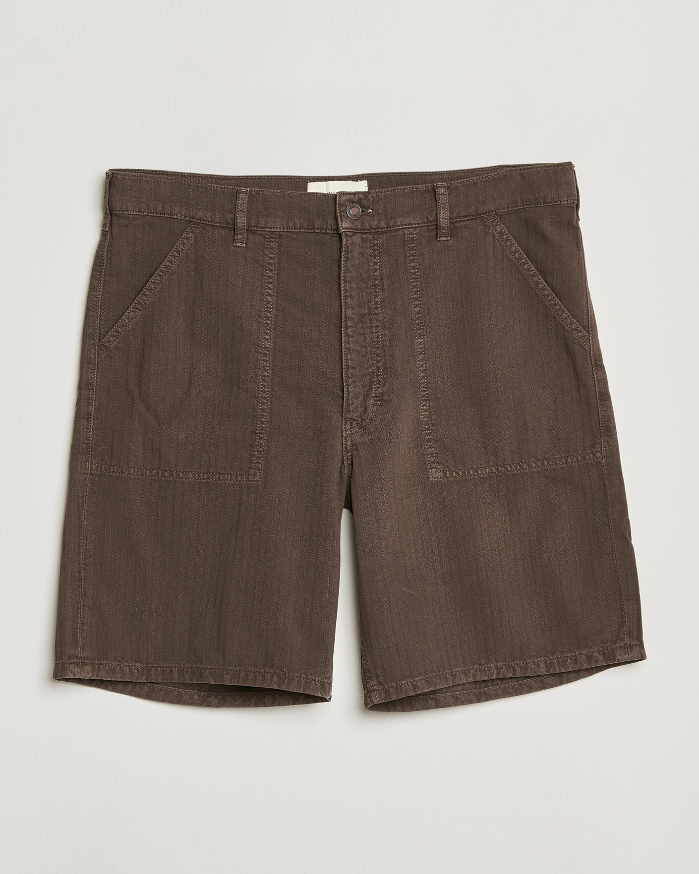 Herre | Shorts | Jeanerica | Genua Worker Chino Shorts Chevron Brown