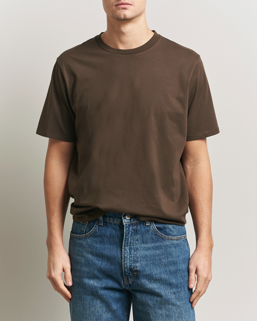 Herre | T-Shirts | Jeanerica | Delon Crew Neck T-Shirt Brown