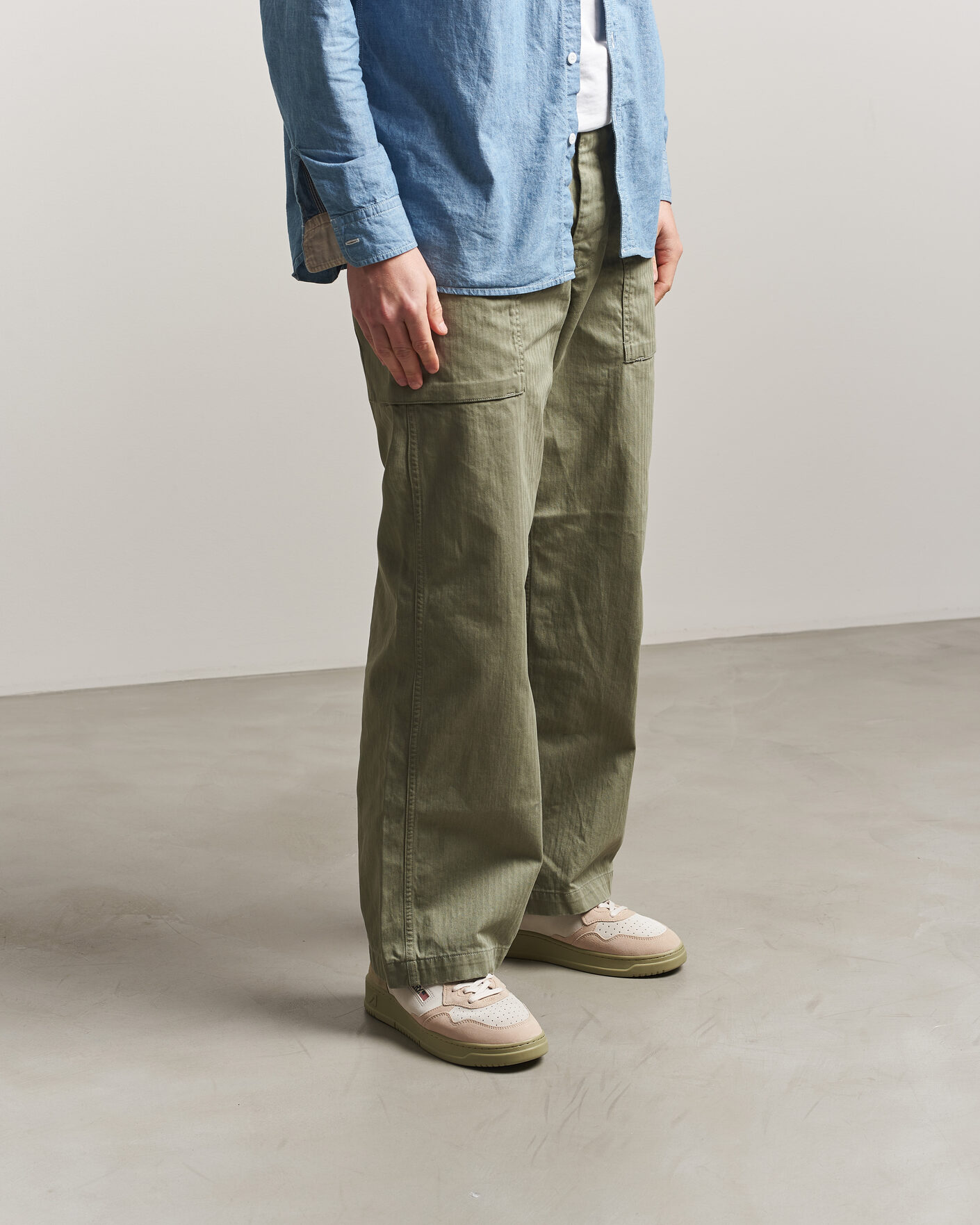 Herre | Sneakers | Autry | Medalist Low Suede Mix Sneaker Green/White/Sand