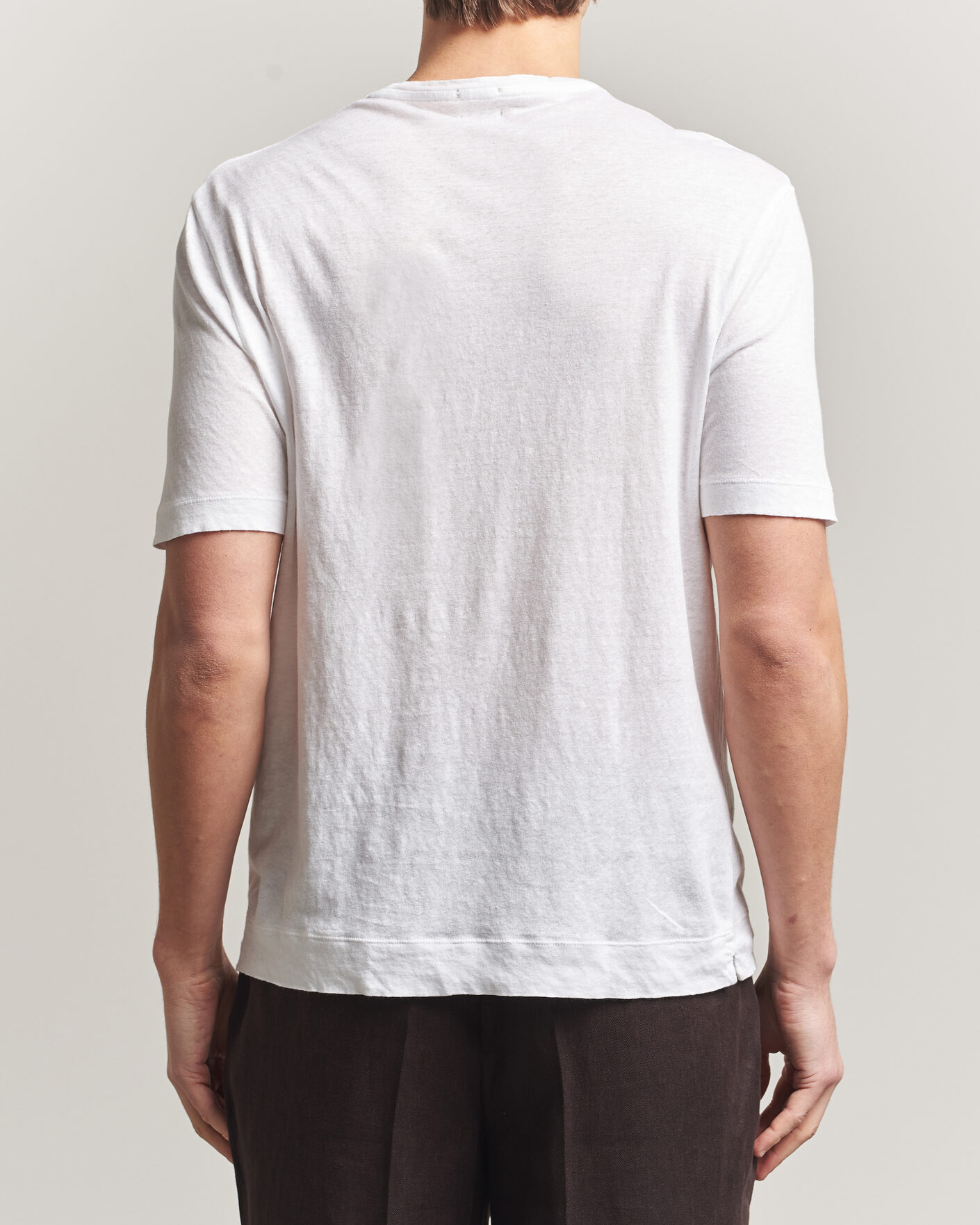 Herre | T-Shirts | Massimo Alba | Panarea Cotton/Linen T-Shirt White