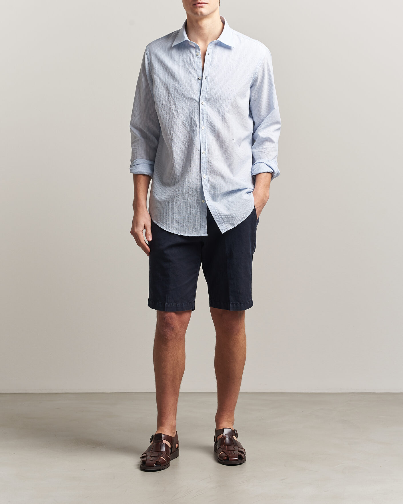Herre | Skjorter | Massimo Alba | Genova Striped Shirt Sky Blue