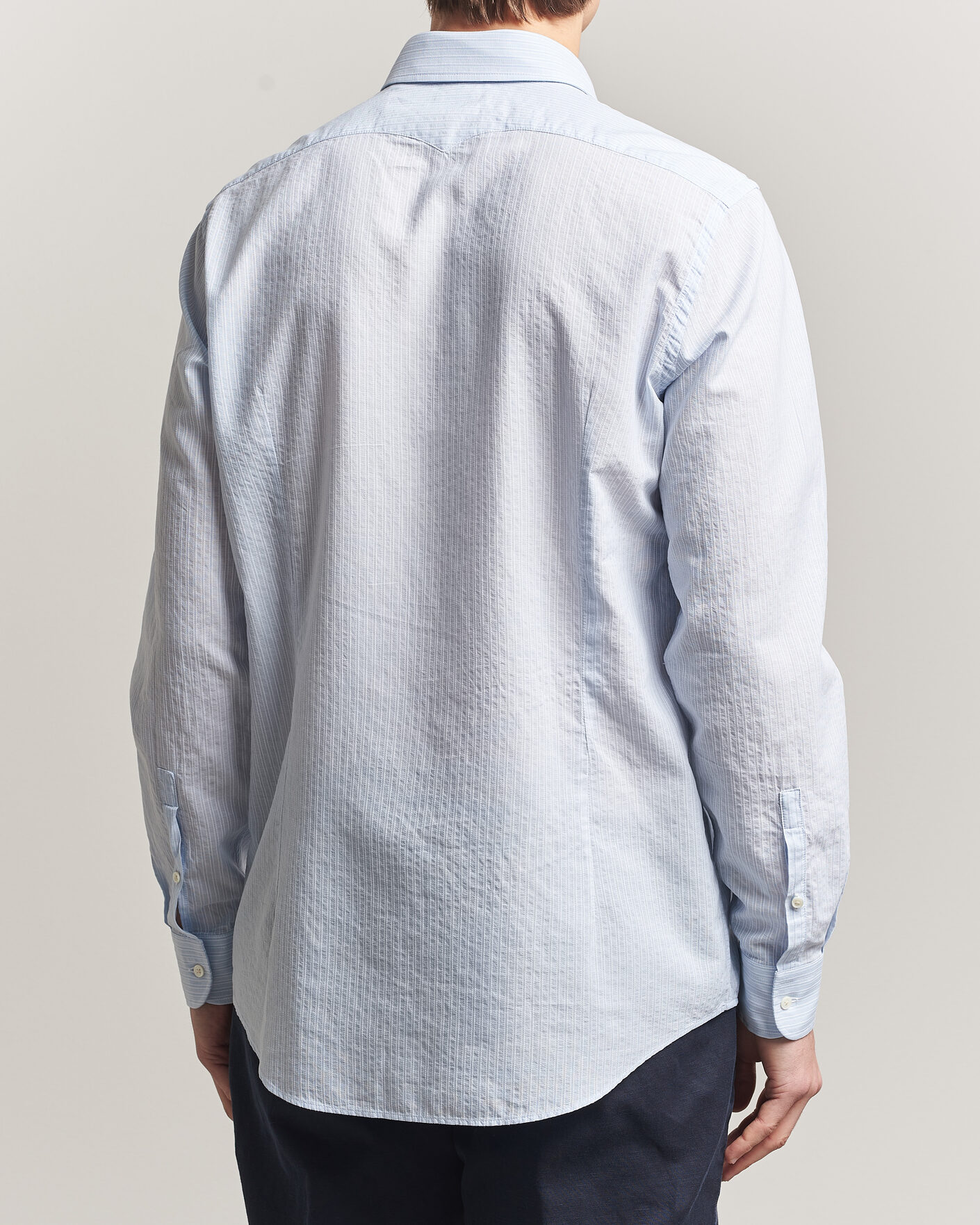 Herre | Skjorter | Massimo Alba | Genova Striped Shirt Sky Blue