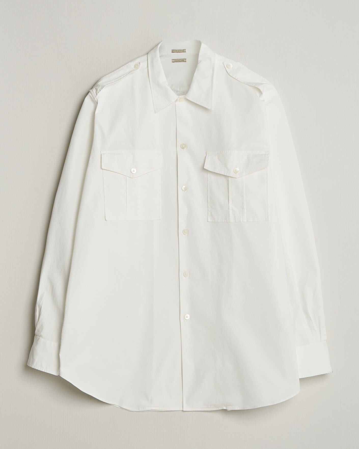 Herre | Skjorter | Massimo Alba | Army Double Pocket Shirt White