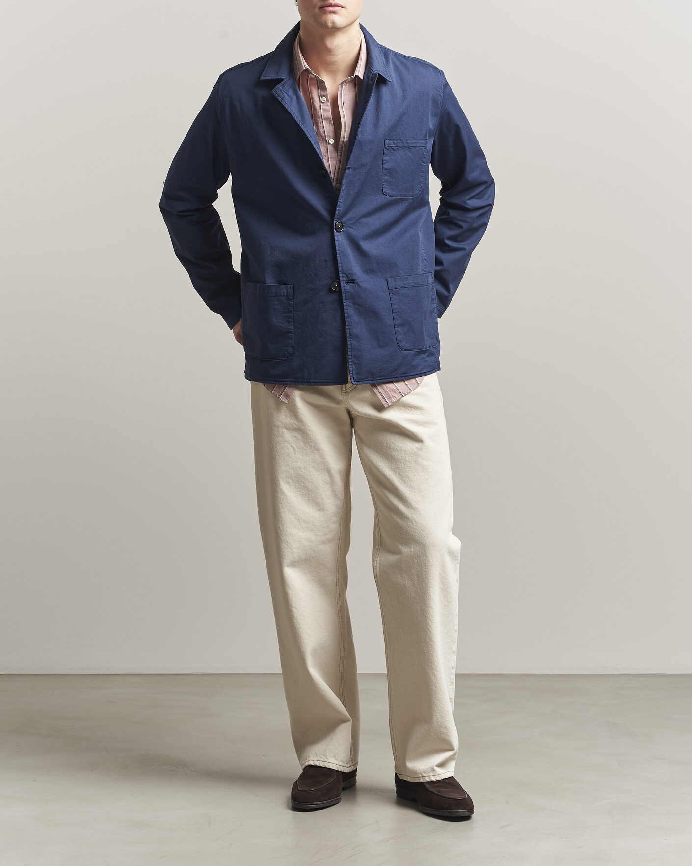 Herre | Jakker | Massimo Alba | Florida Cotton Shirt Jacket Midnight Blue