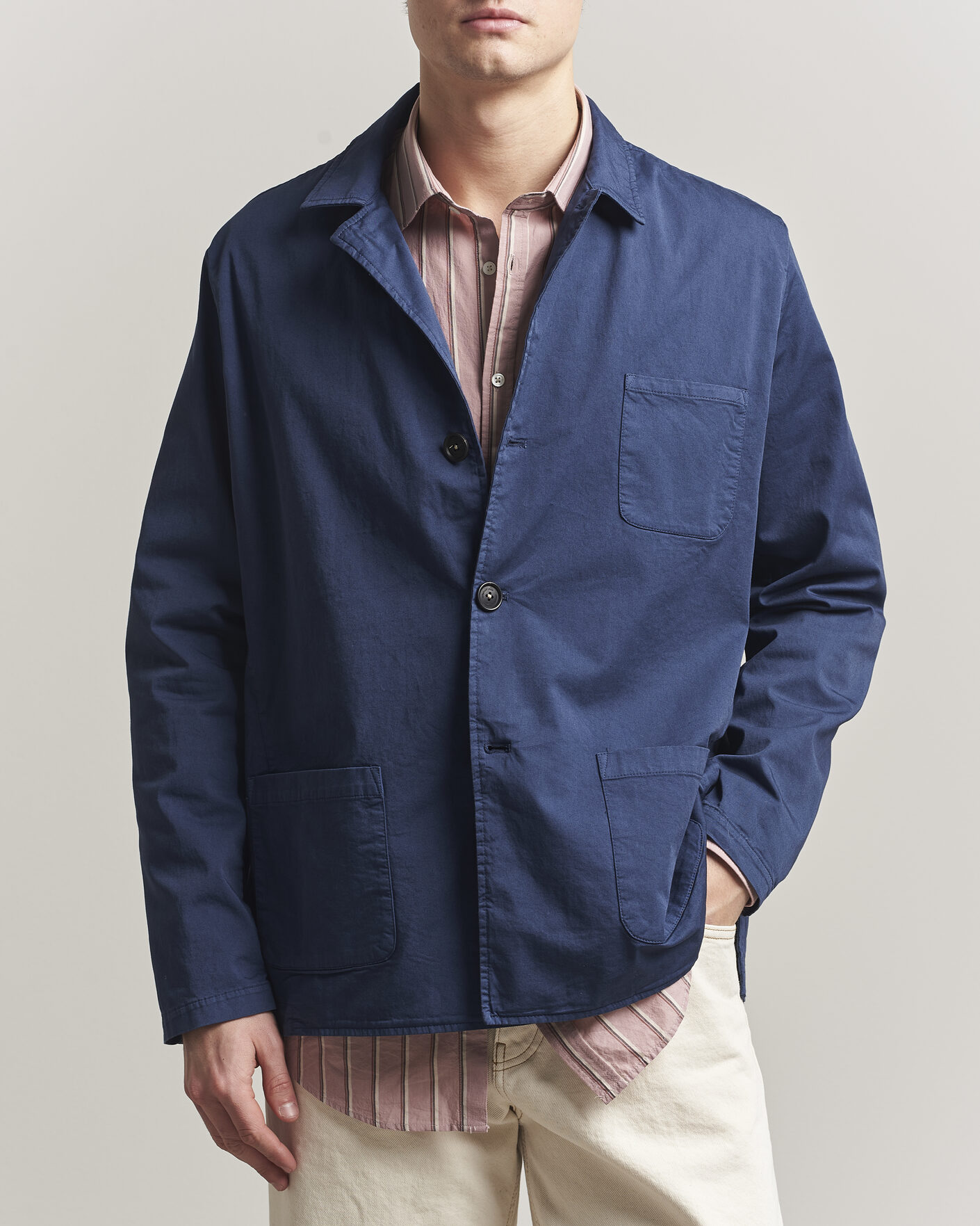 Herre | Jakker | Massimo Alba | Florida Cotton Shirt Jacket Midnight Blue